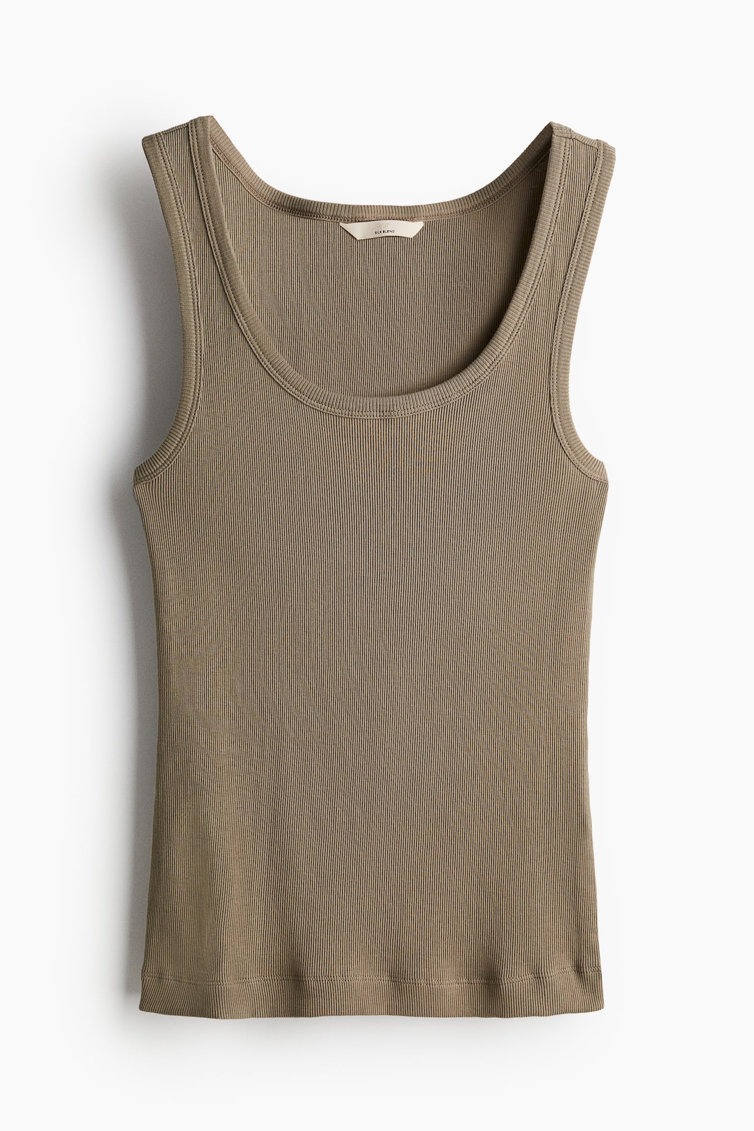 Silk Blend Tank - Dark beige/Black - 2