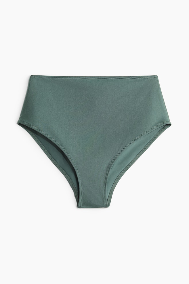 High Waist Bikini Bottoms - Dusty green/Dusty blue/Blue/White/Blue patterned - 1