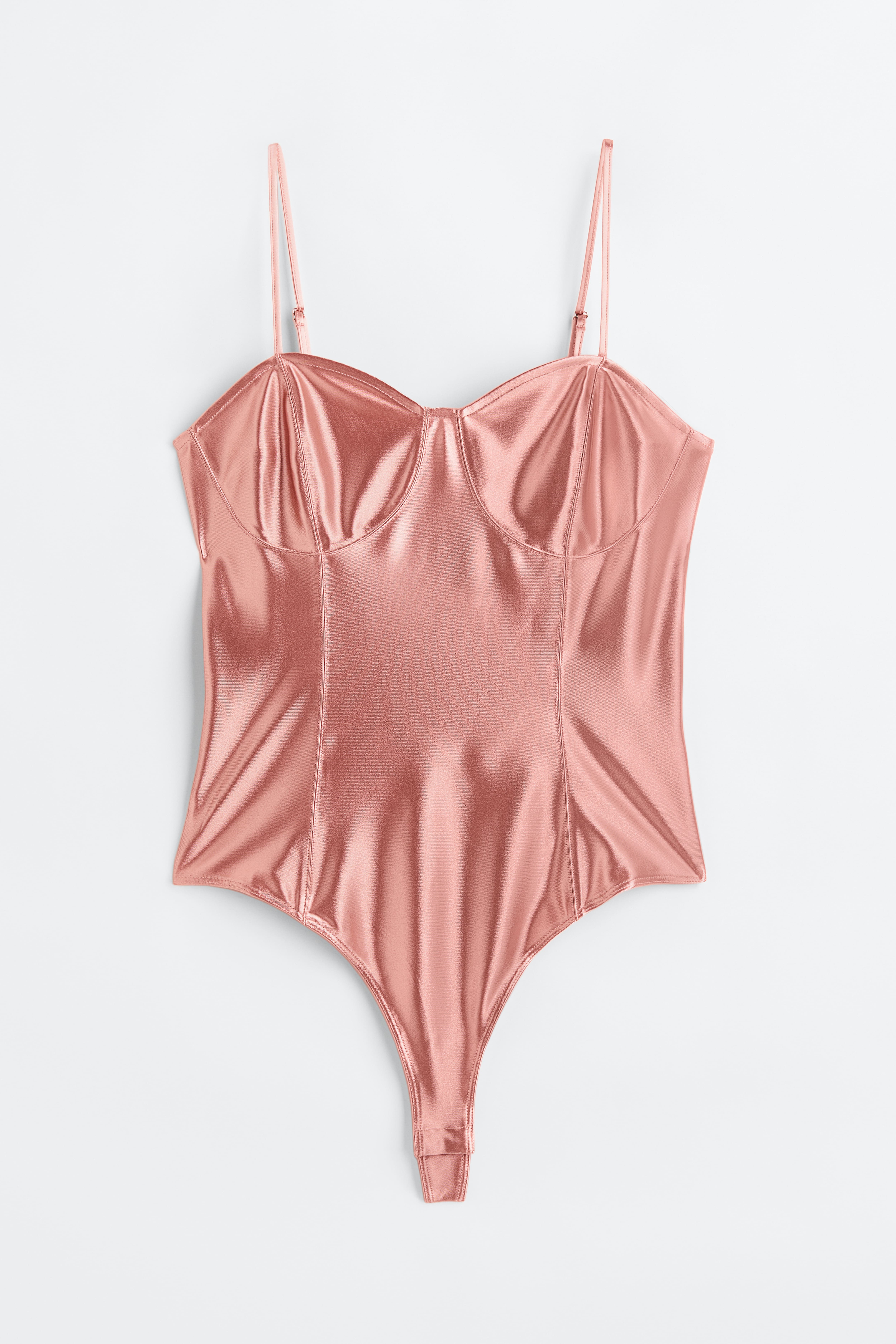 Pink satin bodysuit online