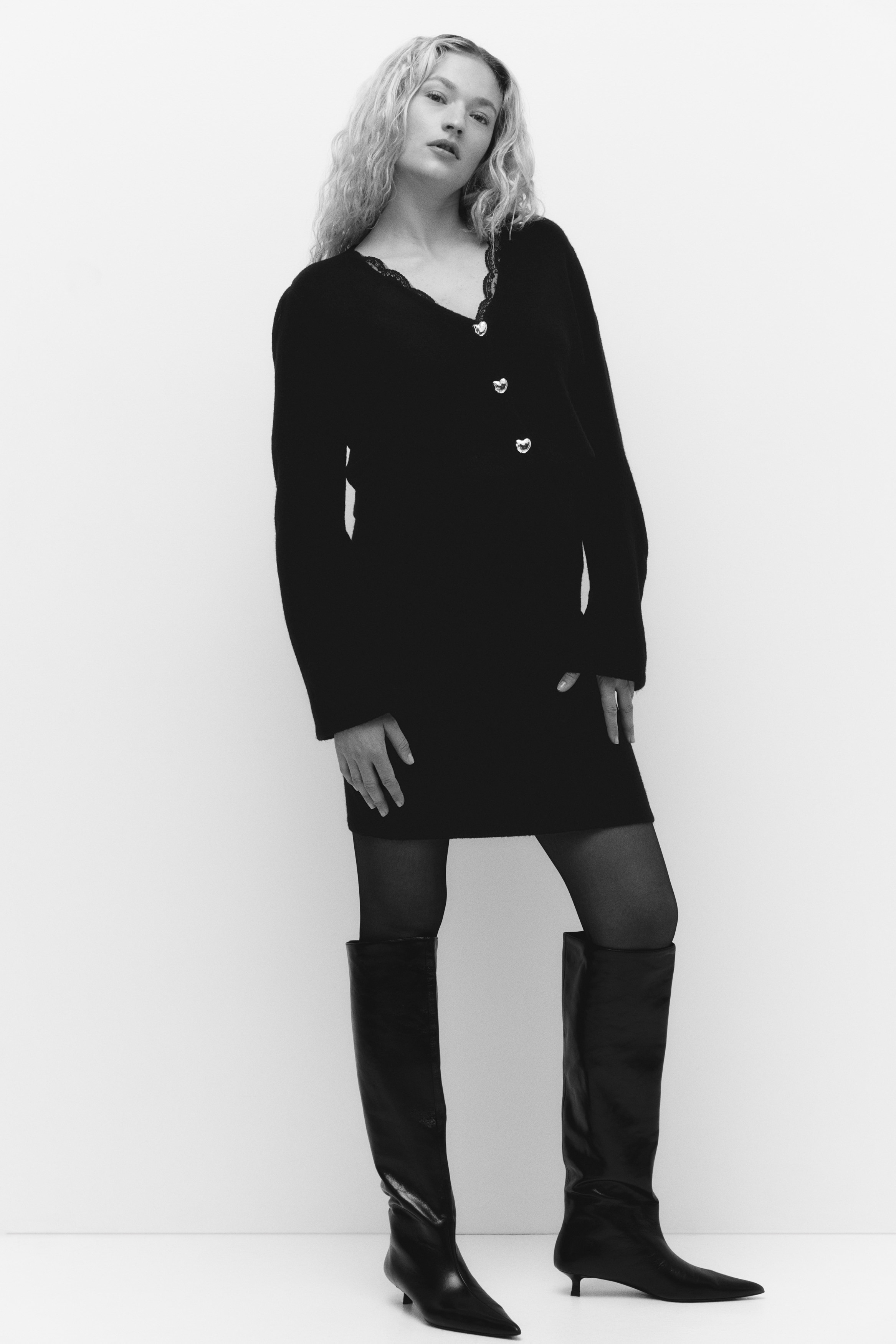 H&M MAMA - Black MAMA 2-piece knitted set - Size: S  - H&M