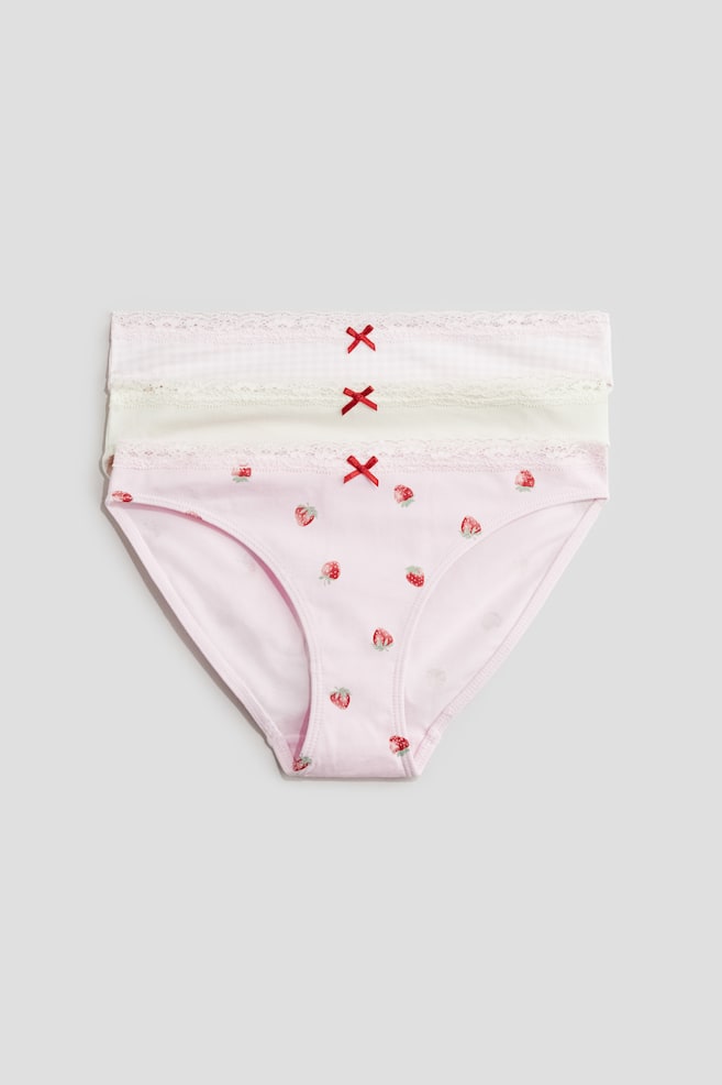3-pack cotton briefs - Pink/Strawberries - 1