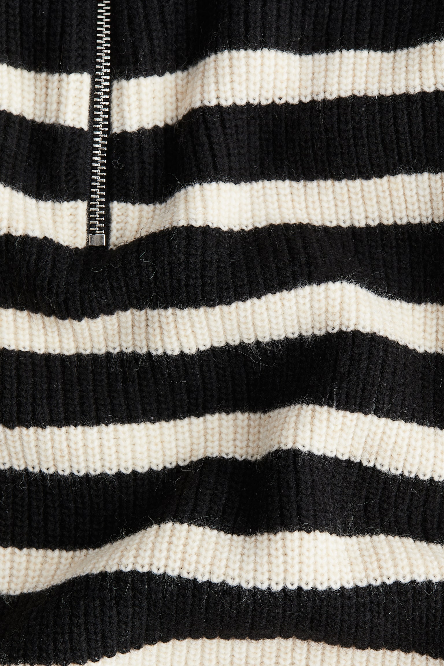 Zip-top rib-knit jumper - Black/Striped/Brown/Pigeon blue/Light beige marl/Grey marl/Navy blue - 4