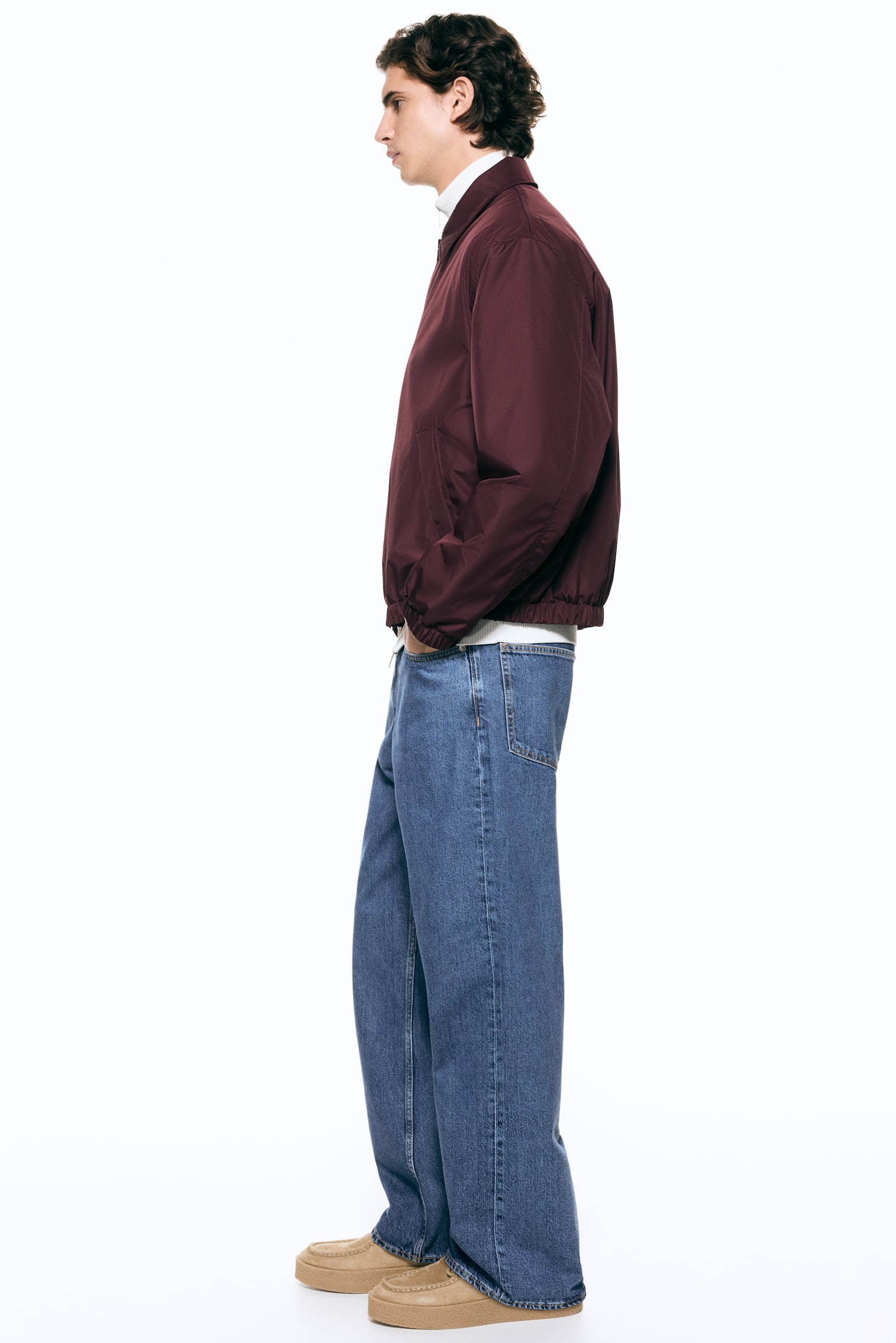 Lightly padded jacket - Burgundy/Dark blue - 3