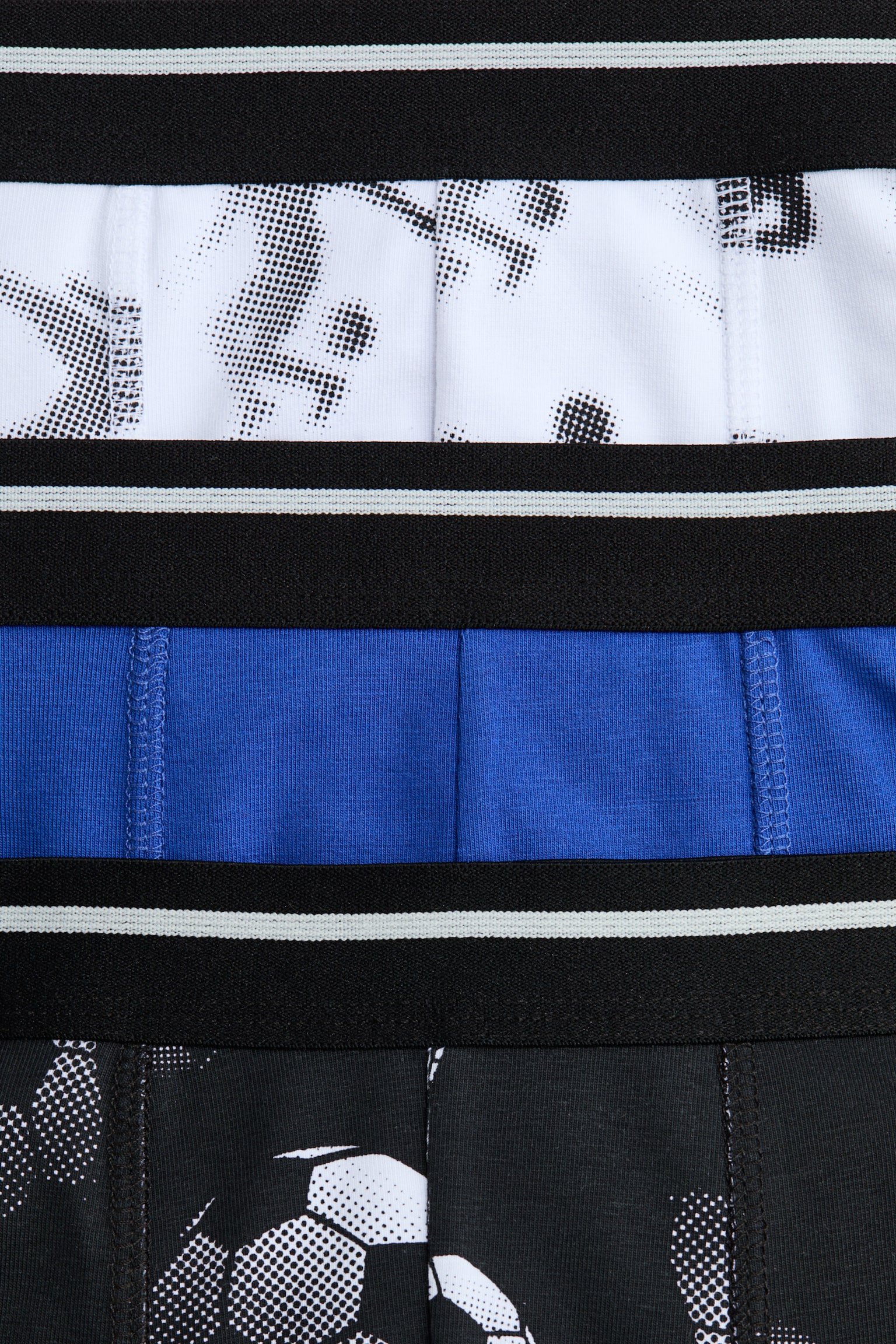 Lot de 3 caleçons boxeurs en coton - Noir/ballons de football/Noir/carreaux - 2