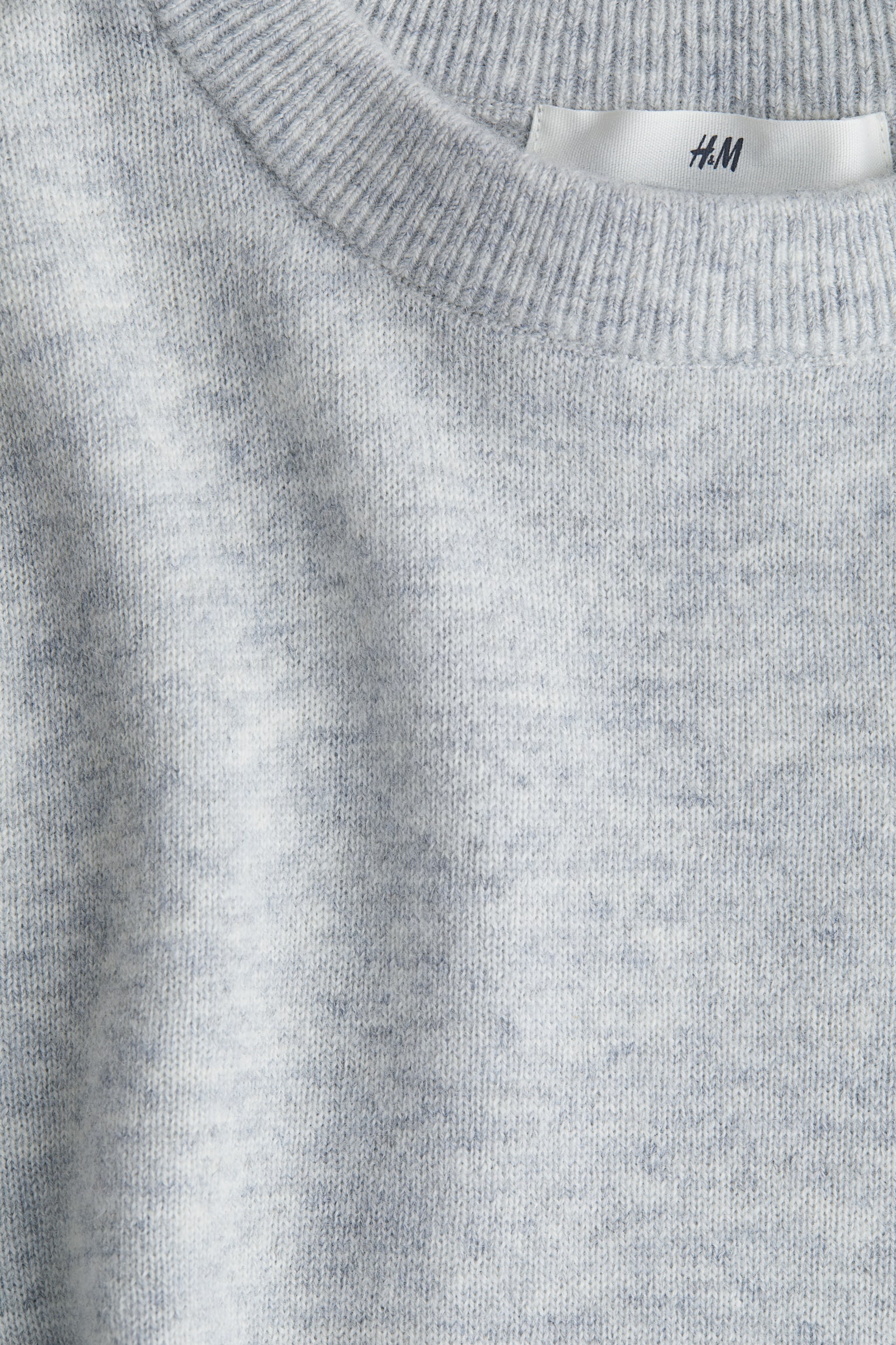 Cashmere Blend Sweater - Light grey/Dark grey - 2