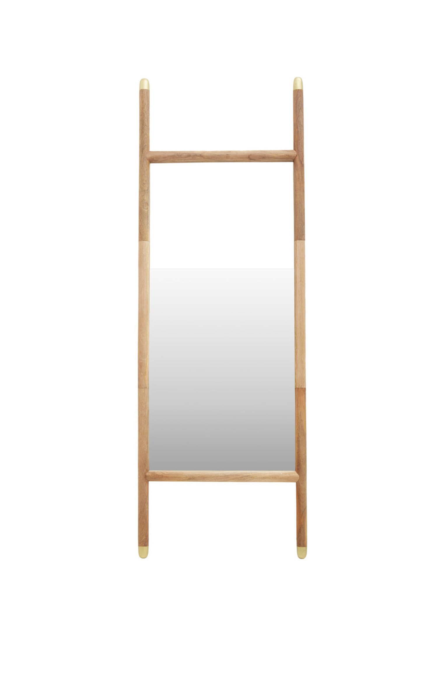 Nirav Natural Wooden Frame Mirror - Brown - 1