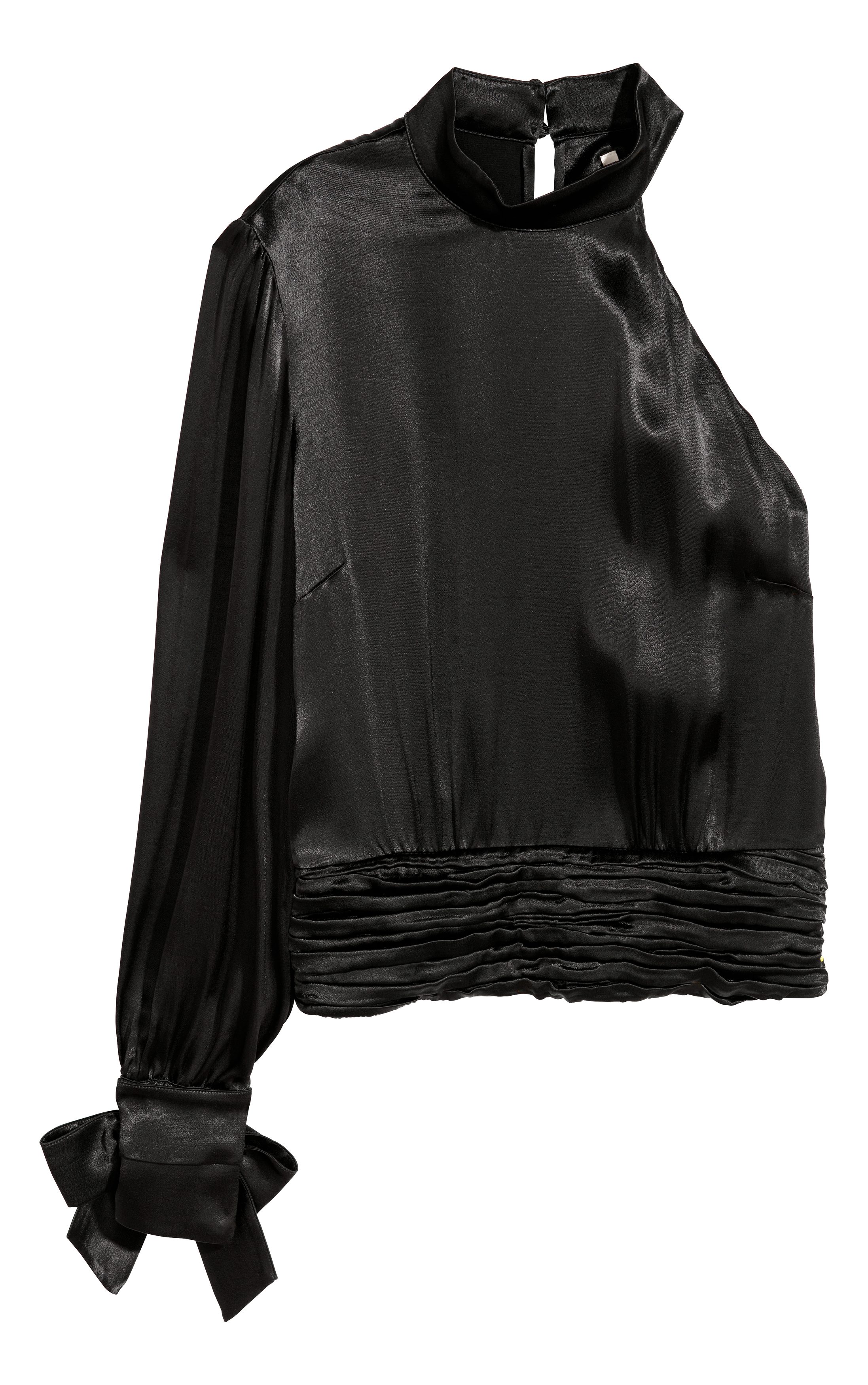 black satin blouse