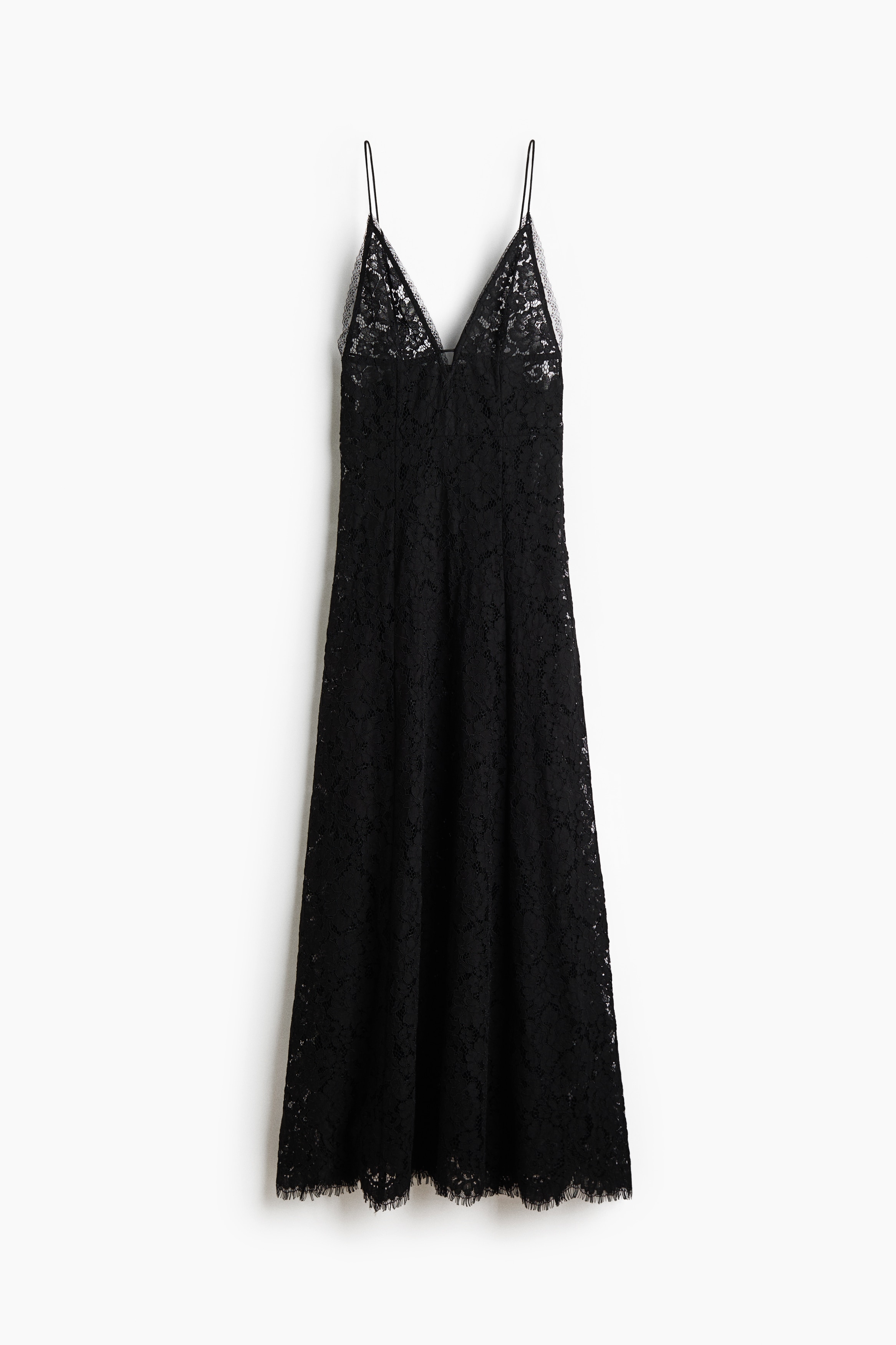 Tie-back lace dress - Black