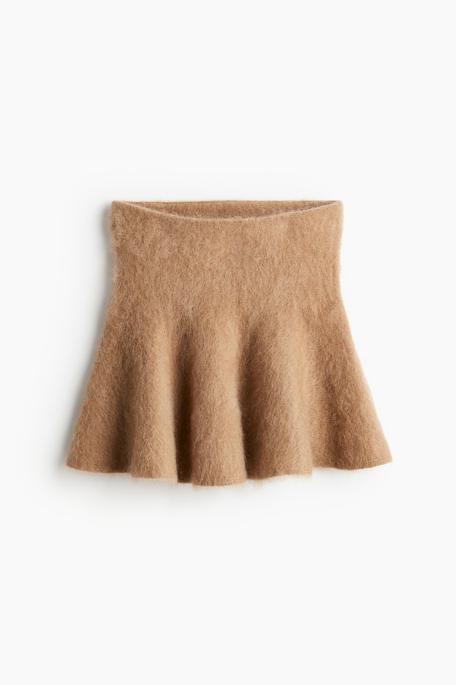 Flared mohair-blend skirt - Beige - 1