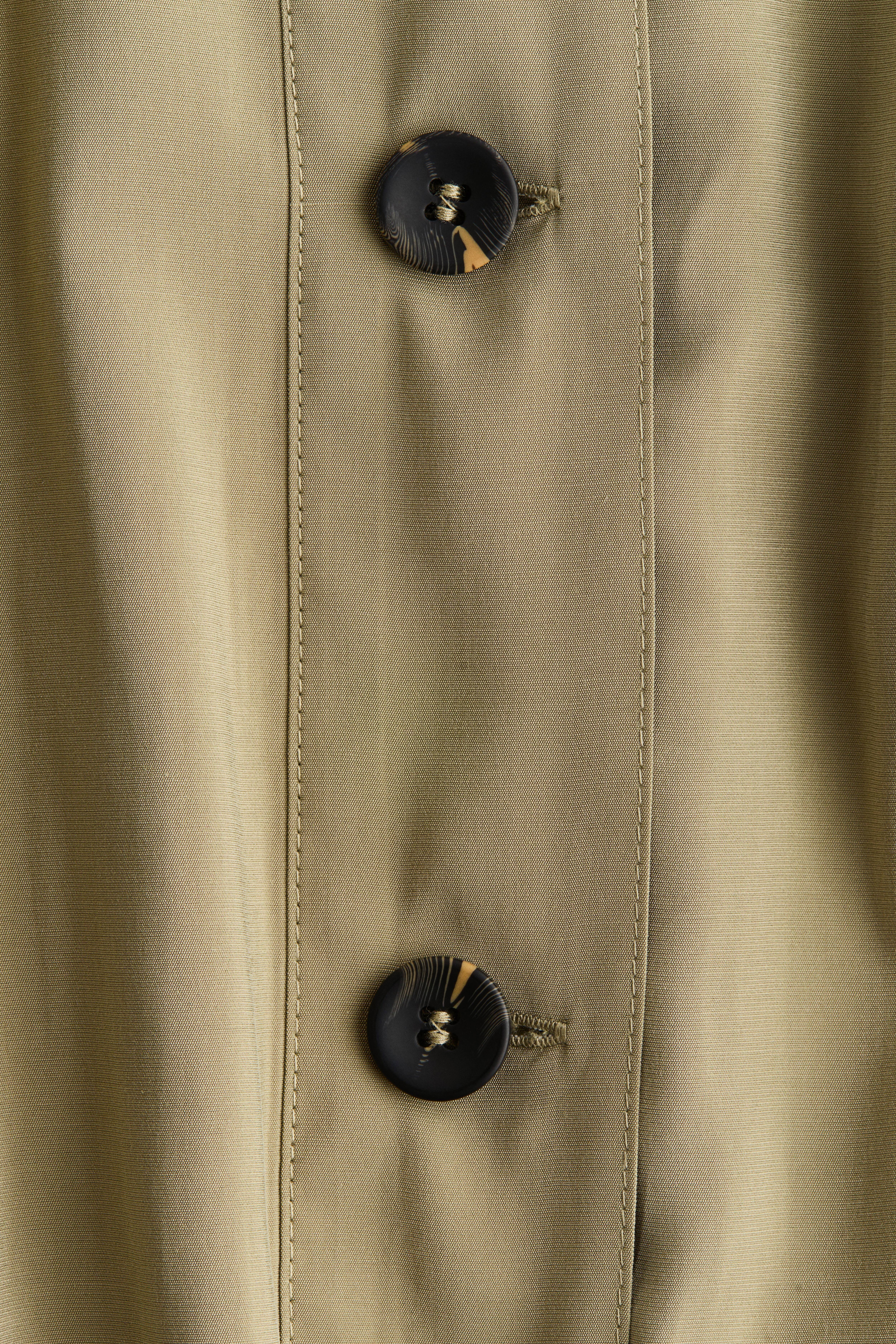 Drawstring-Detail Trench-Look Blouse