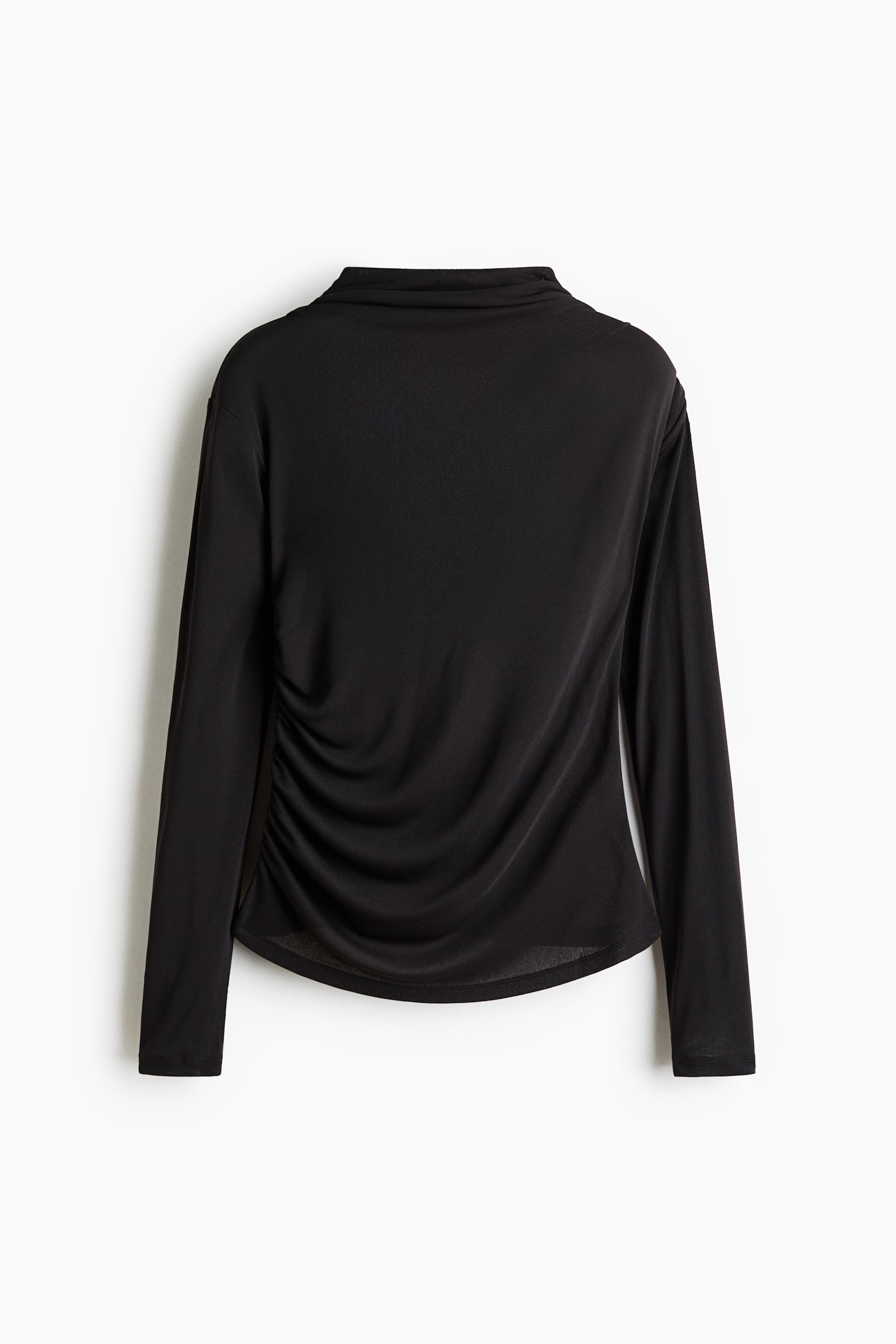 Sheer jersey top - Dark brown/Black