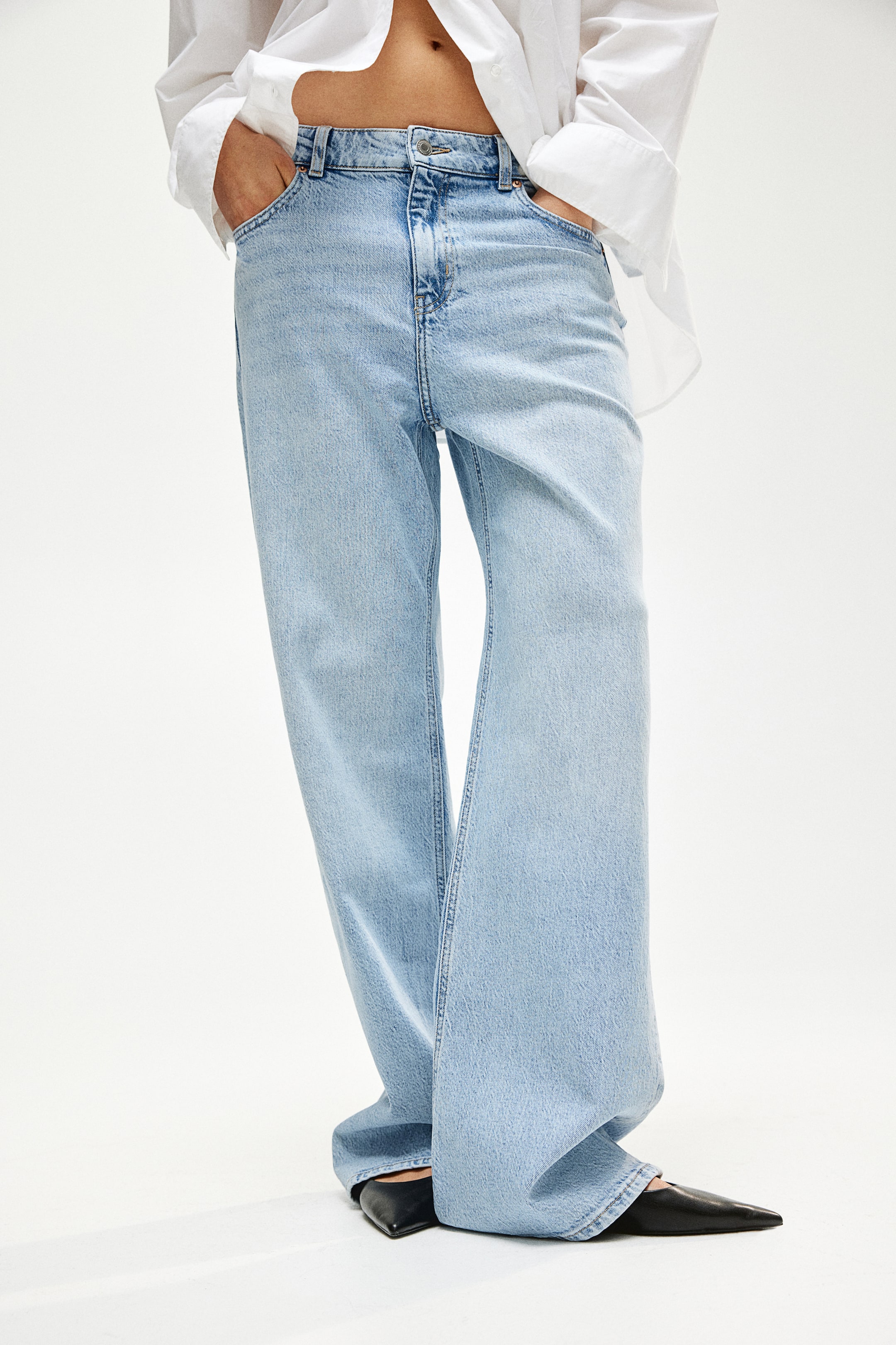 Wide High Jeans - Light denim blue - Ladies | H&M GB 3