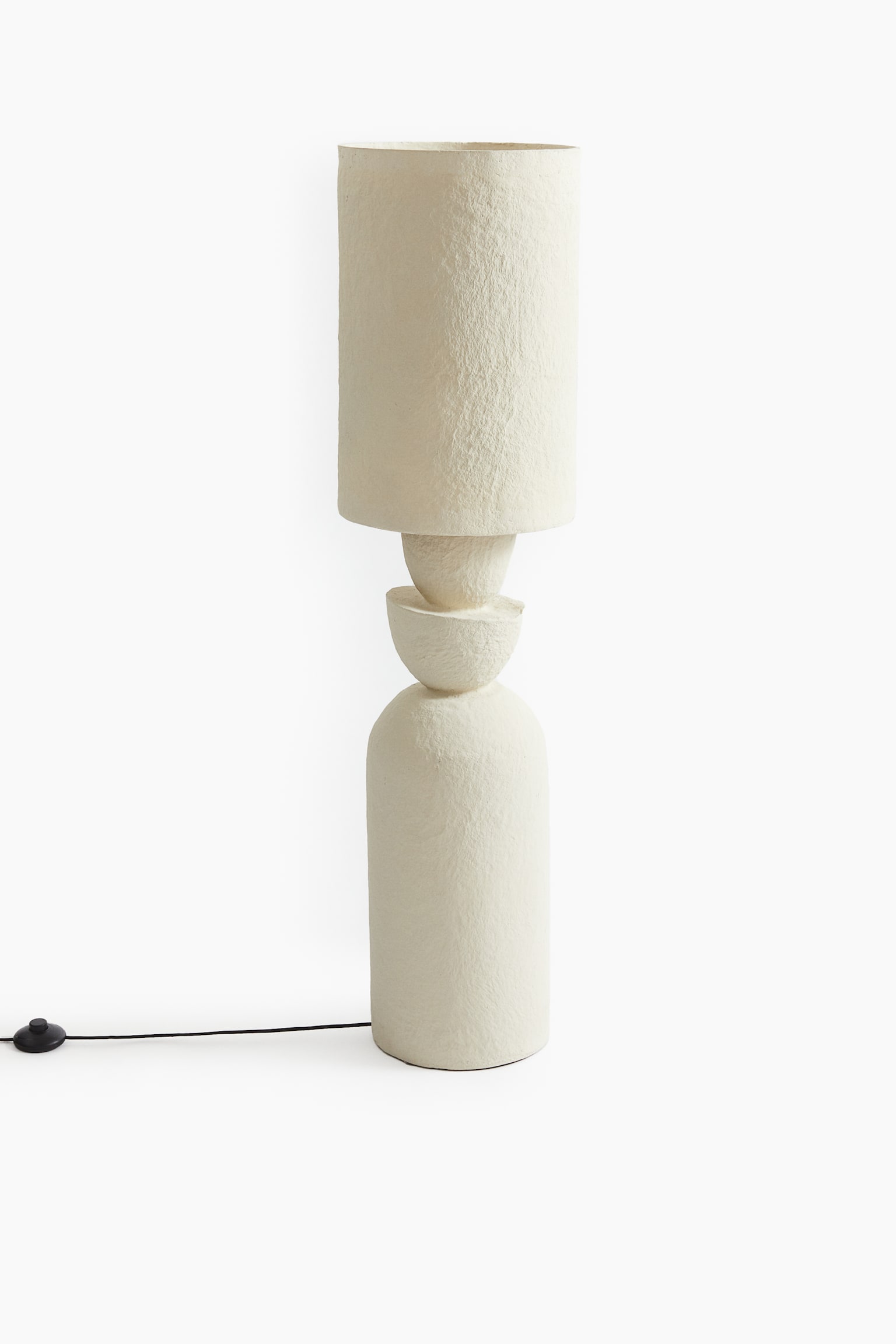 Papier-mâché floor lamp - Natural white - 1