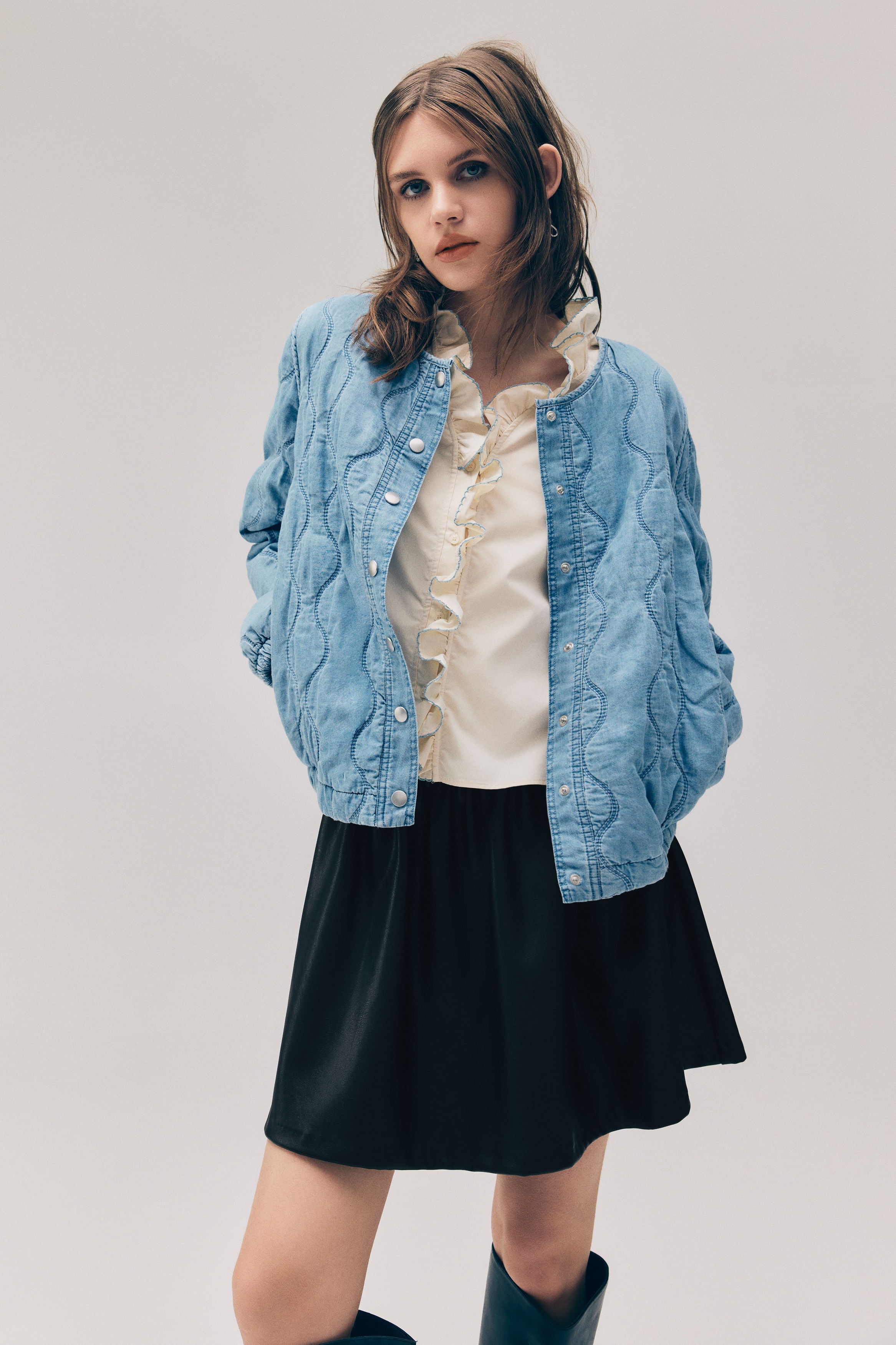 Zvonasta suknja - Crna/Bež