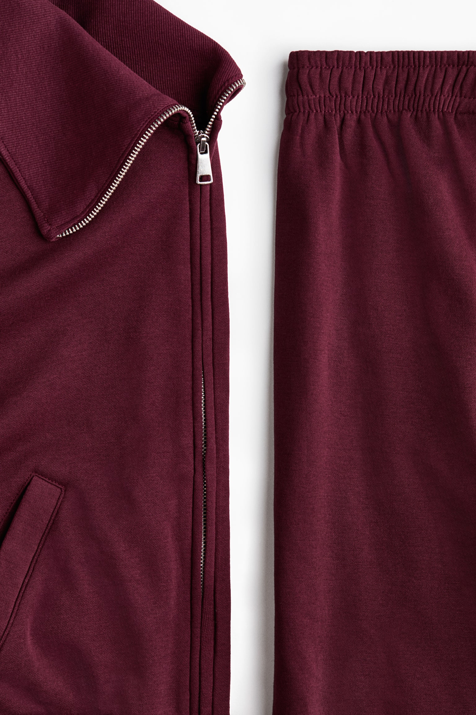 2-piece sweatshirt and trousers set - Burgundy/Light grey marl/Black/Light blue - 3
