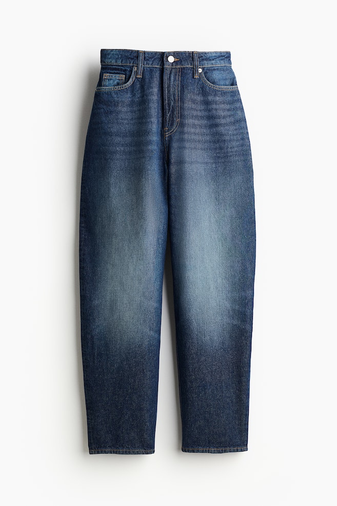 Curvy Fit Barrel High Jeans - Dark denim blue/Dark denim blue - 1