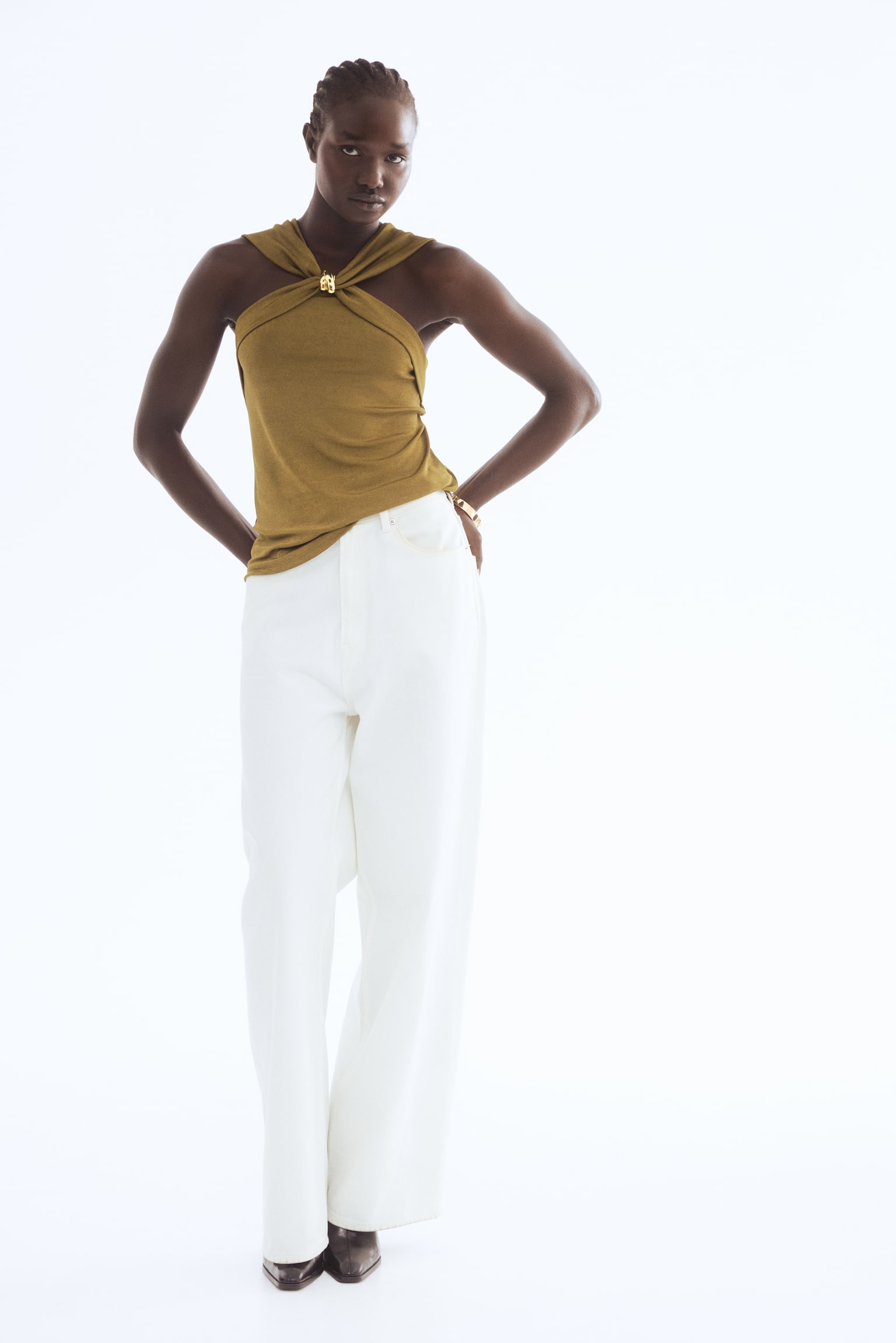 Metal Detaylı Üst - Zeytin yeşili/Paslı kahverengi - 3