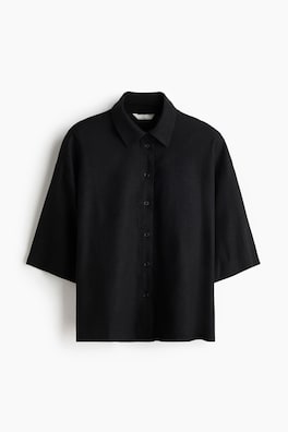 Oversized skjorta i linmix