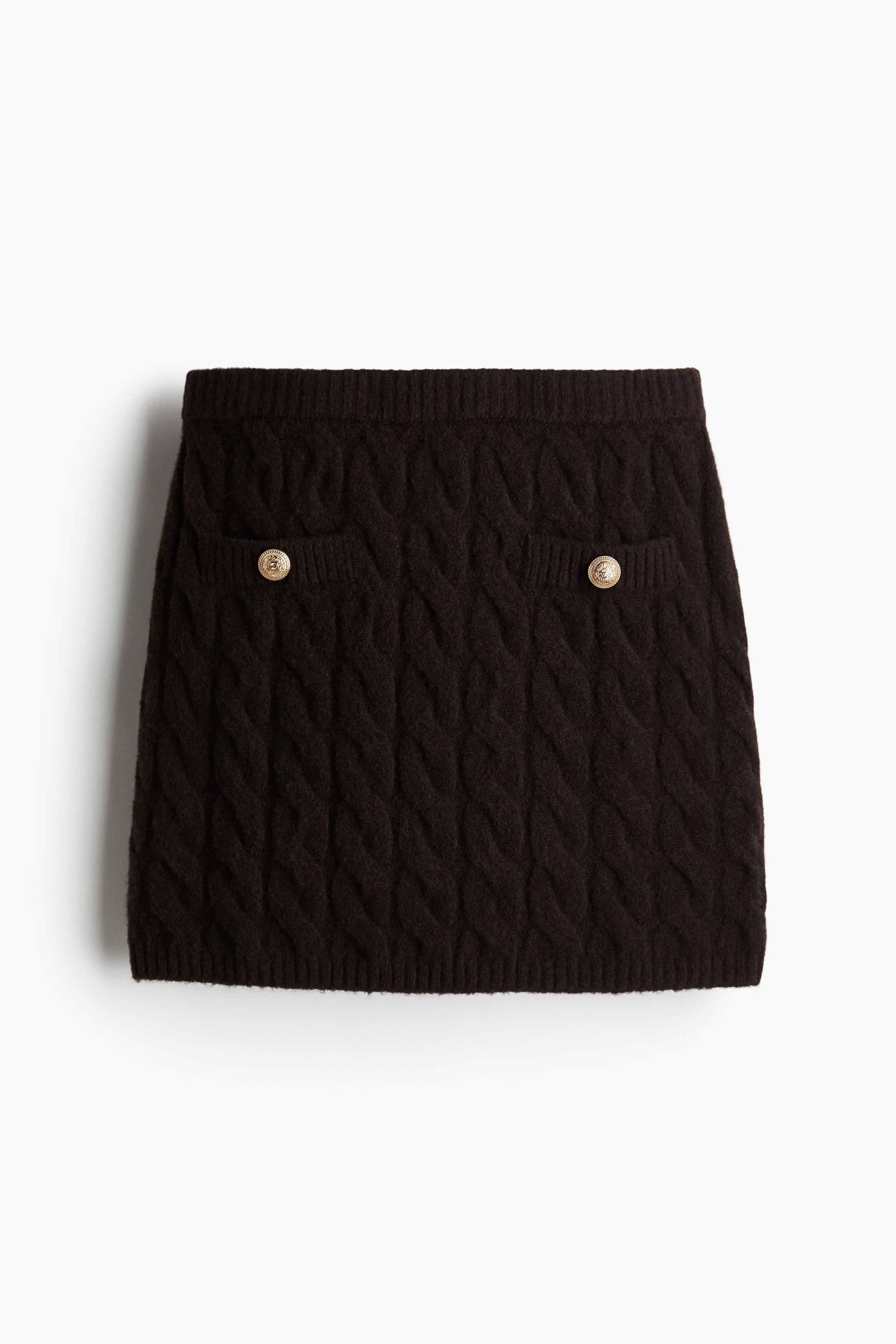 Cable-Knit Mini Skirt - Dark brown - Ladies | H&M US