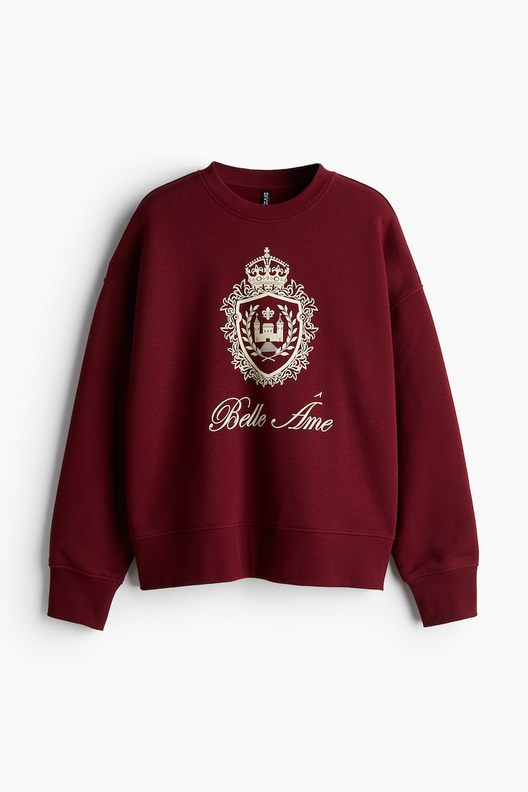 Felpa oversize con motivi Bordeaux/Belle Âme DONNA H&M CH