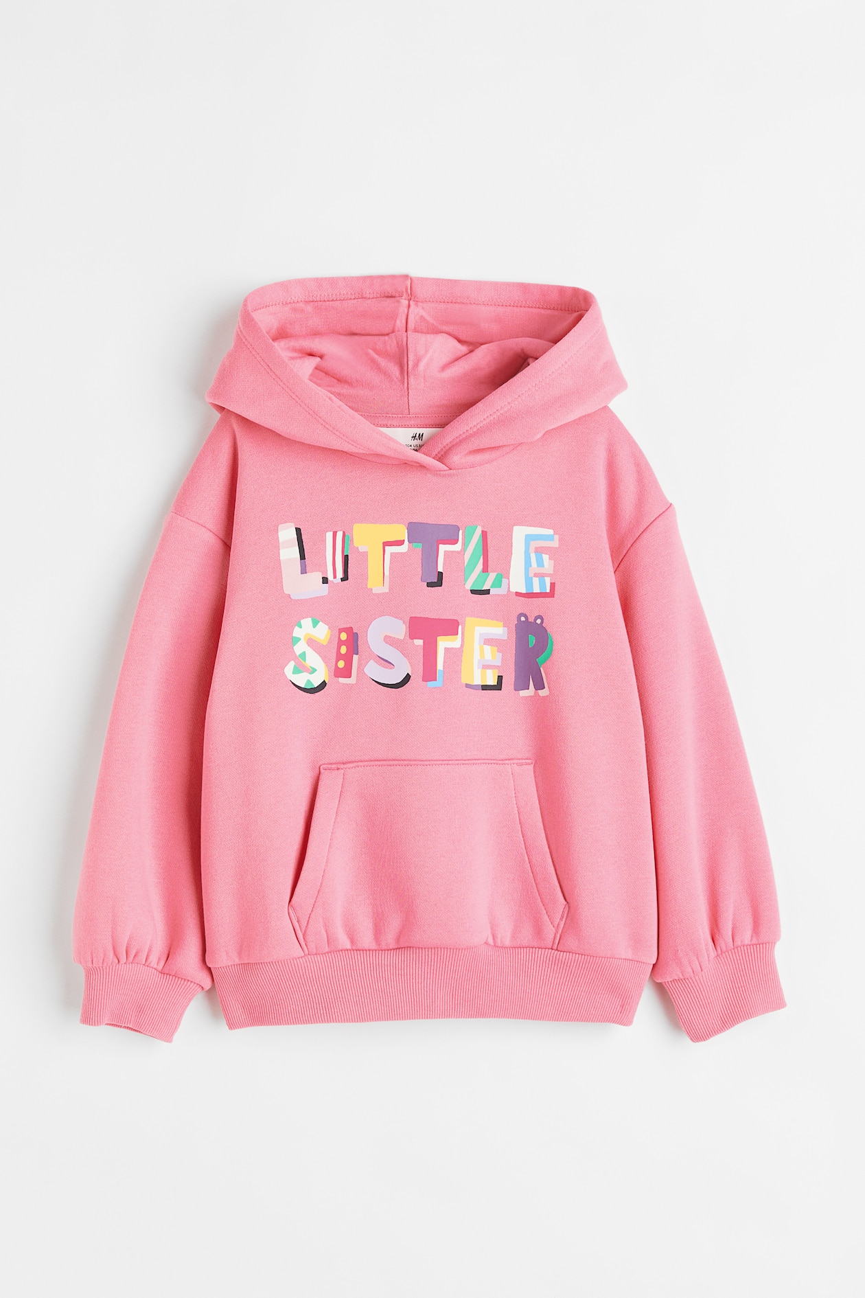 Sibling hoodie - Long sleeve - Regular length - Pink/Little Sister ...