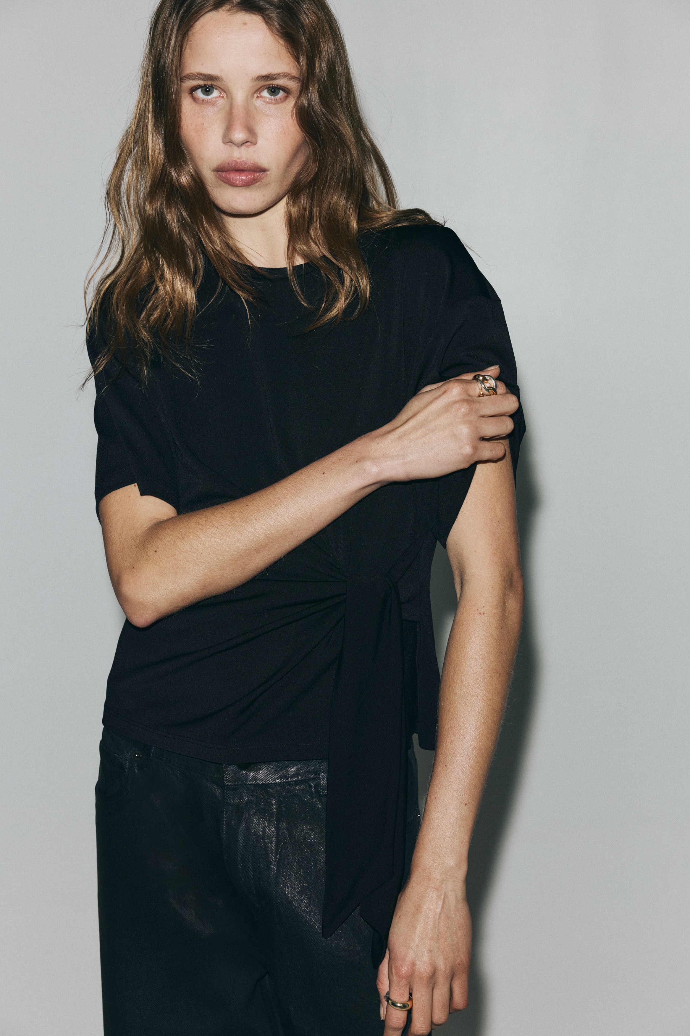 H & M - Tie-detail top - ブラック