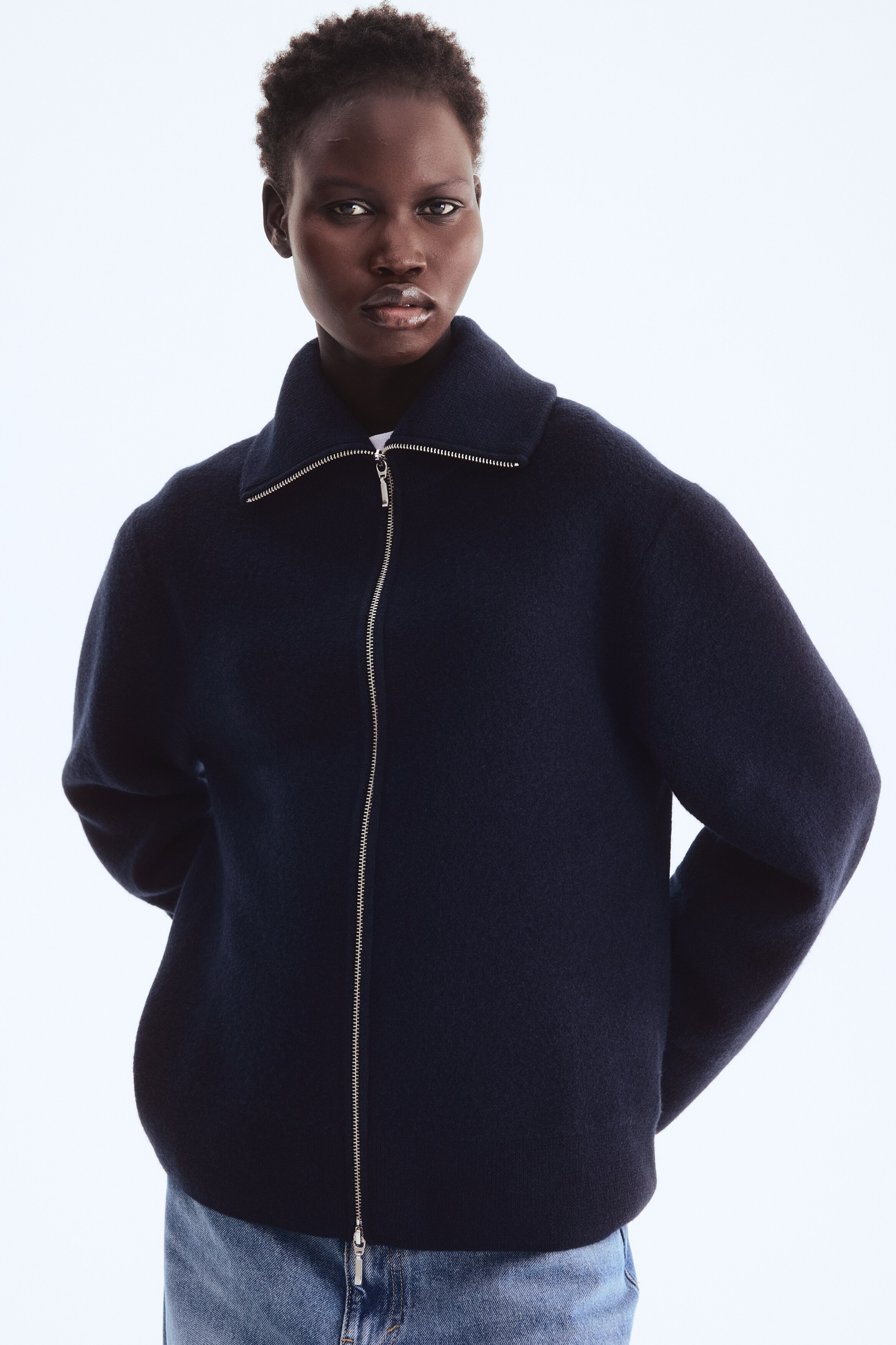 Wool Cardigan with Zipper — Image 9