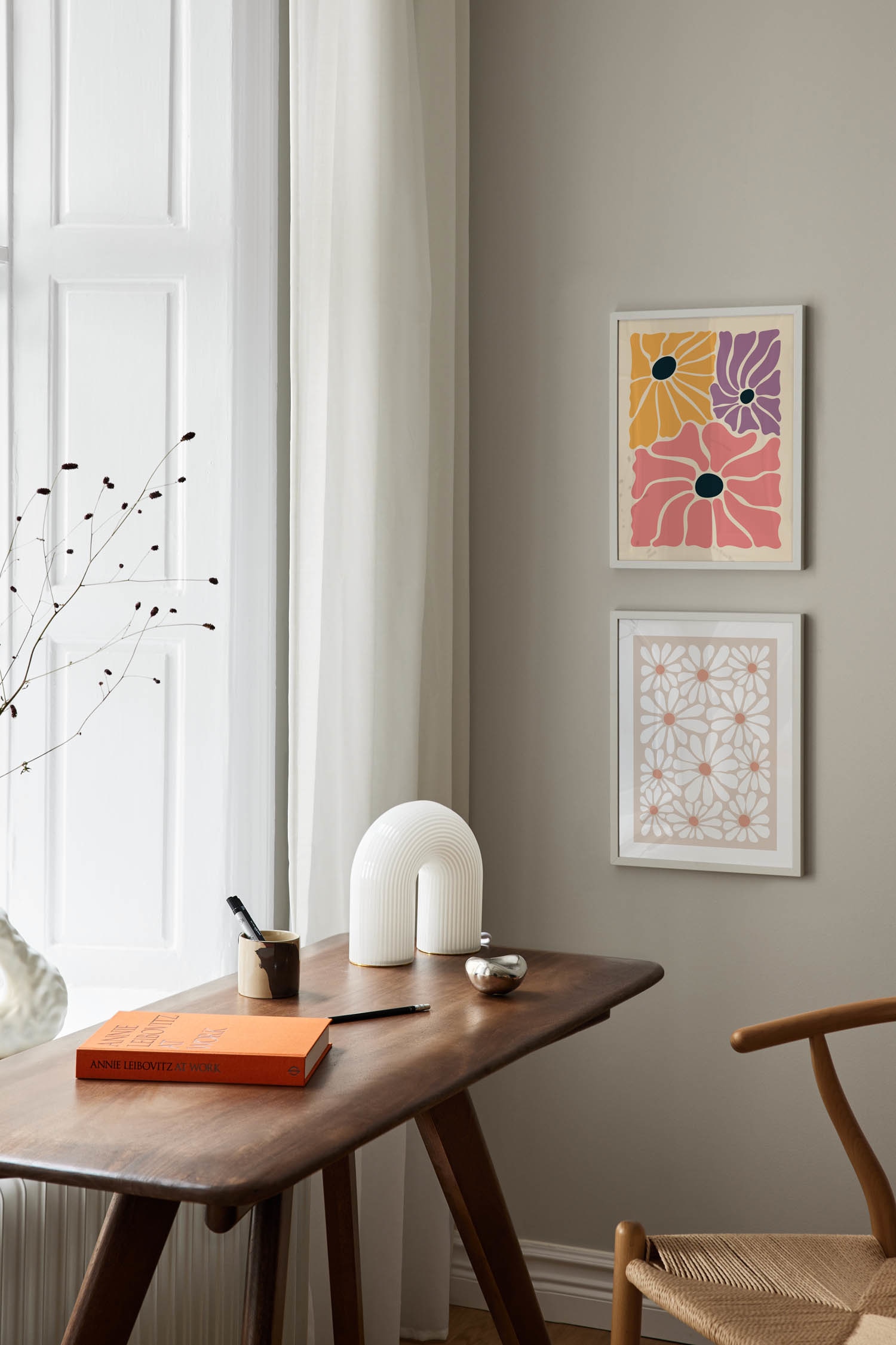 Pastel Petals Plakat - Pink/gul/lilla