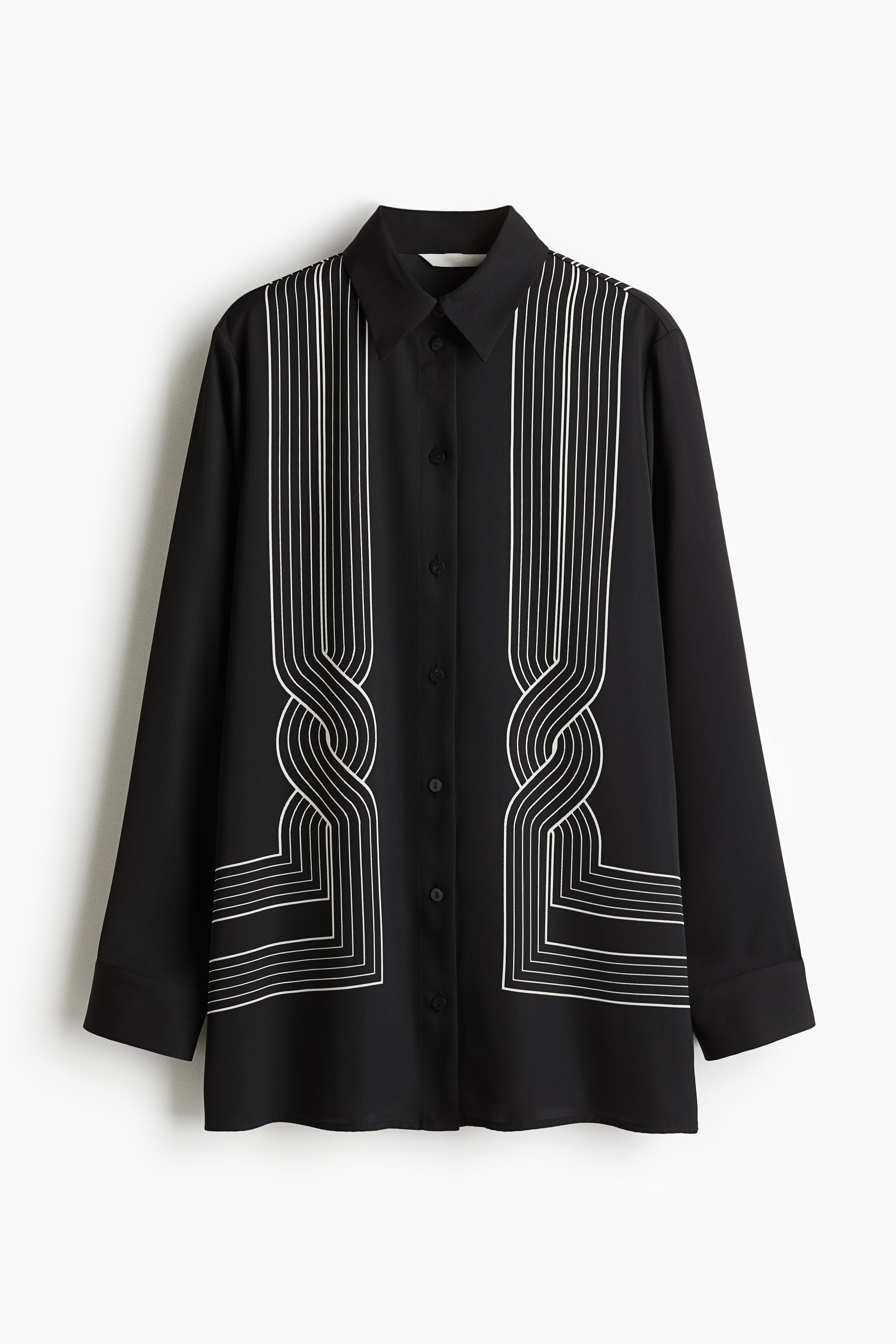 Oversized Printed Shirt - Black/patterned