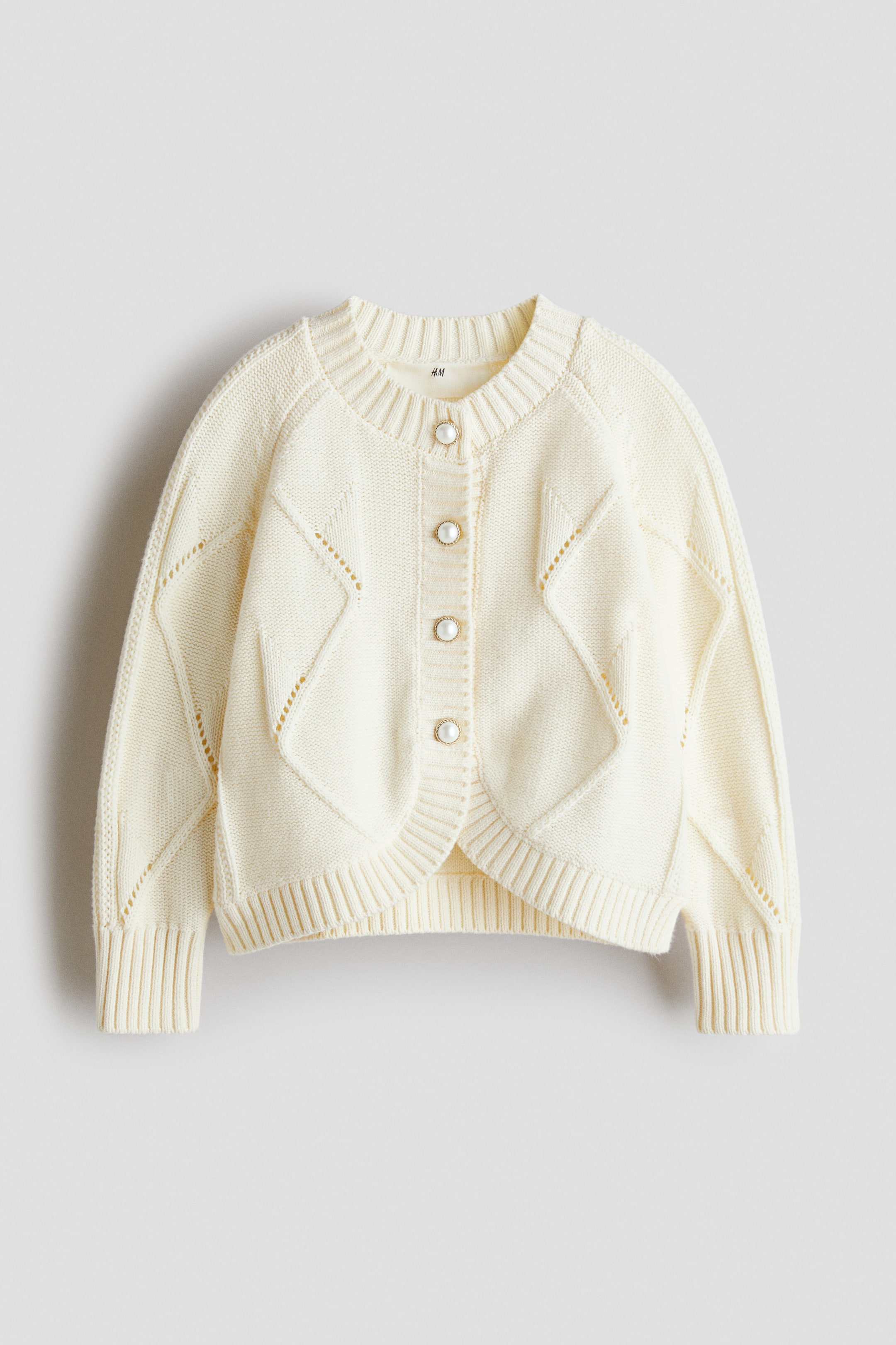 Xem ảnh lớn hơn: Cable-knit cardigan - Màu kem - Kids | H&M VN 5
