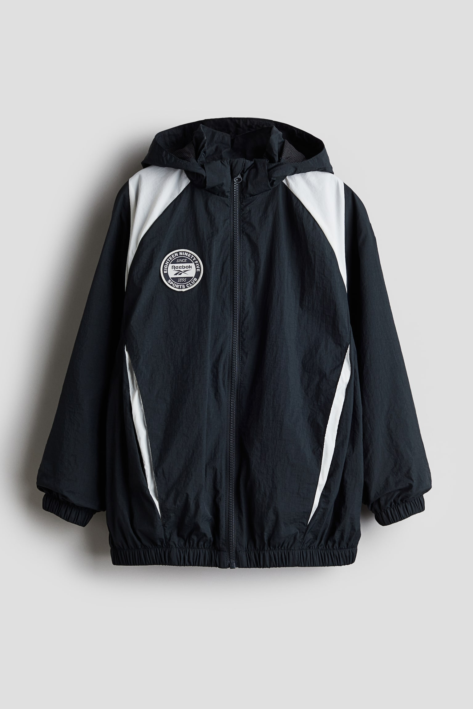 Motif-detail windbreaker - Black/Reebok - 1