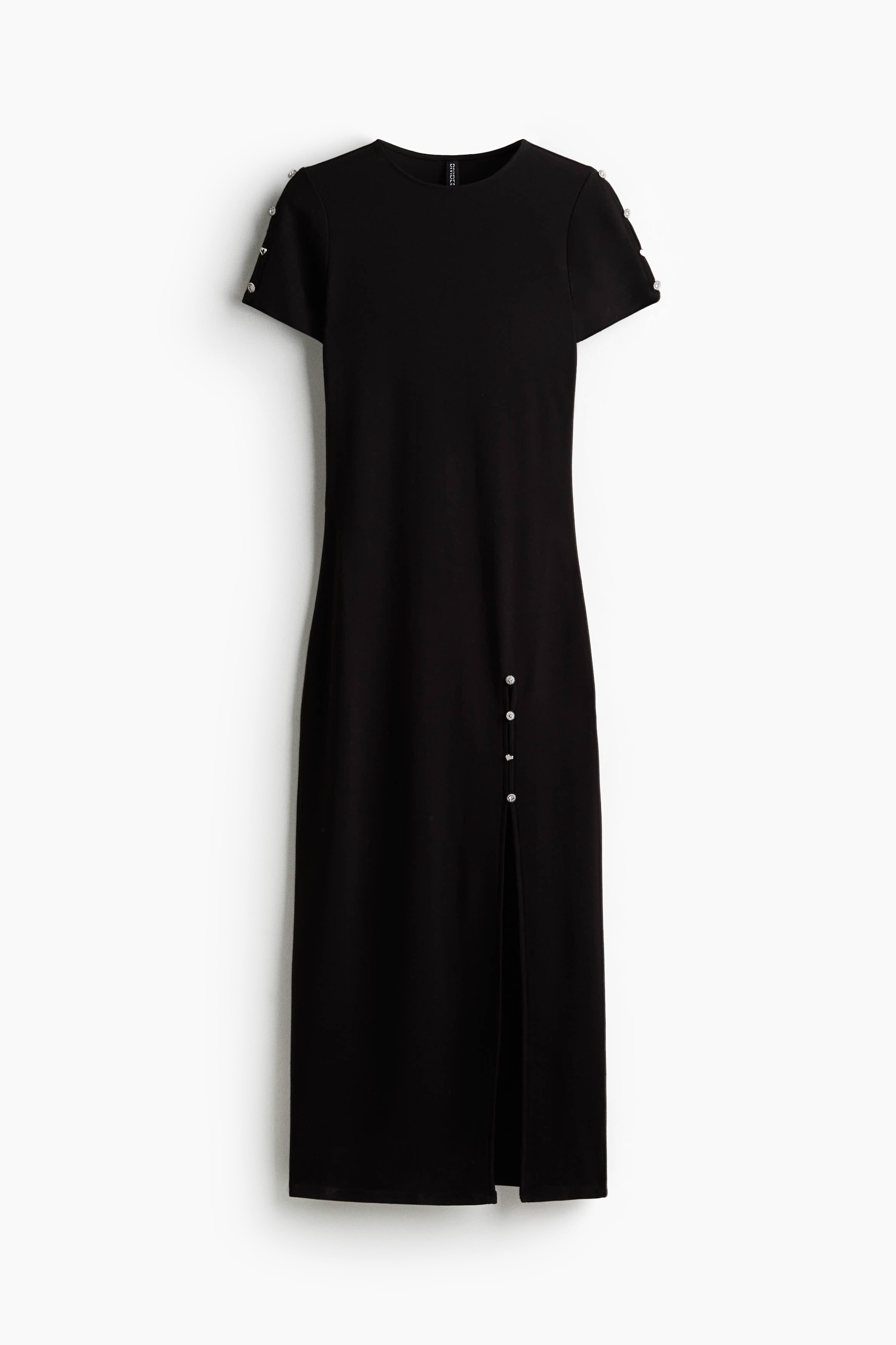 Podkreślająca figurę sukienka midi - Czarny