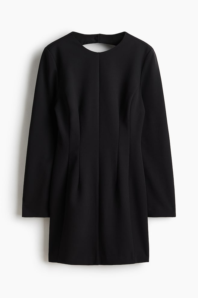 Rückenfreies Kleid - Schwarz/Rot - 1