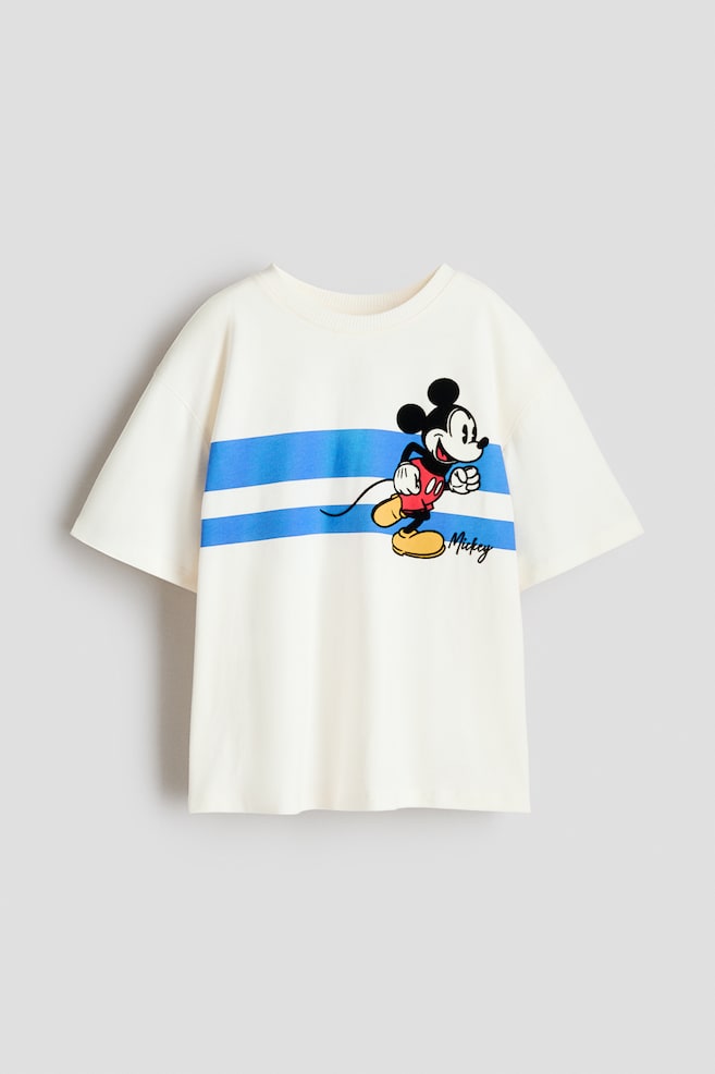 Oversized printed T-shirt - Cream/Mickey Mouse/Black/UEFA Champions League®/Dark green/Minecraft/Dark grey/Marvel Comics/Dark grey/Minecraft/Light grey/Jurassic World/Beige/Hot Wheels/Dusty turquoise/Cars/White/Hot Wheels - 1