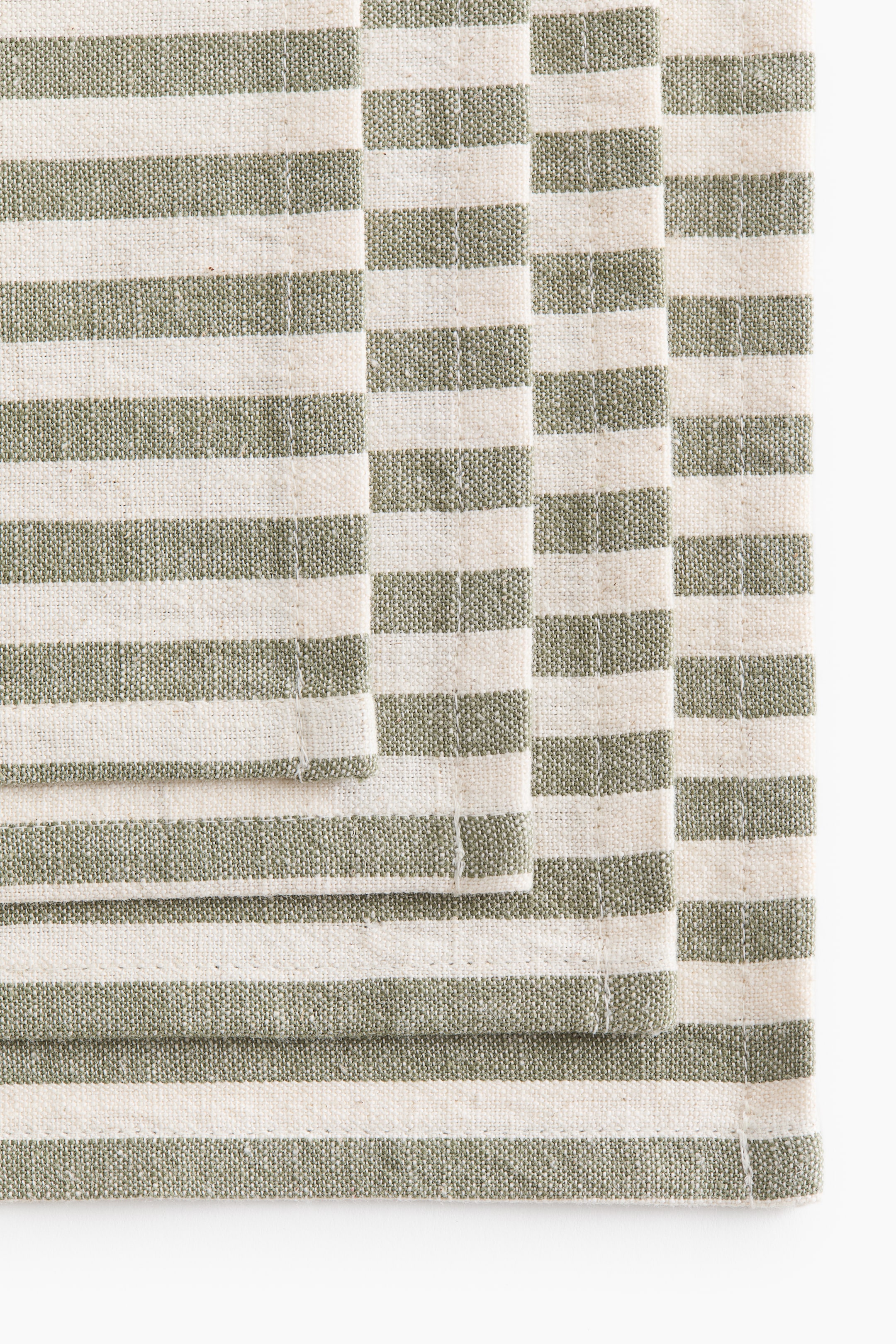 Ver imagen más grande: Pack de 4 servilletas de algodón - Verde/Rayas crema - HOME | H&M ES 5