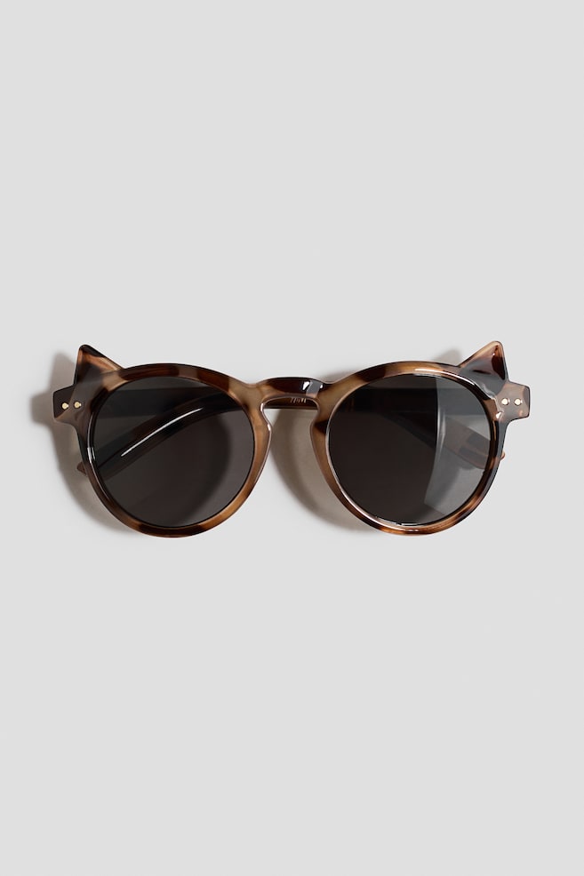 Cat-Ear Sunglasses - Brown/tortoiseshell pattern - 1