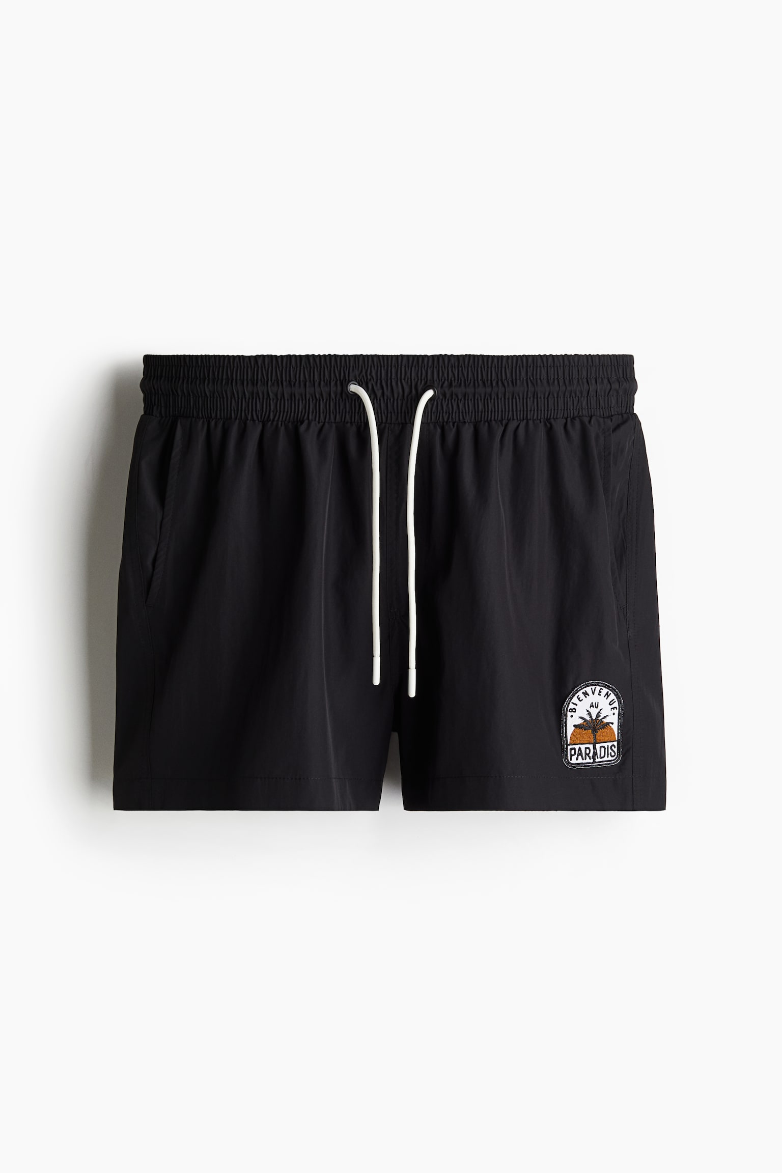 Appliquéd swim shorts - Black/Paradis/Dark orange/Light beige - 2