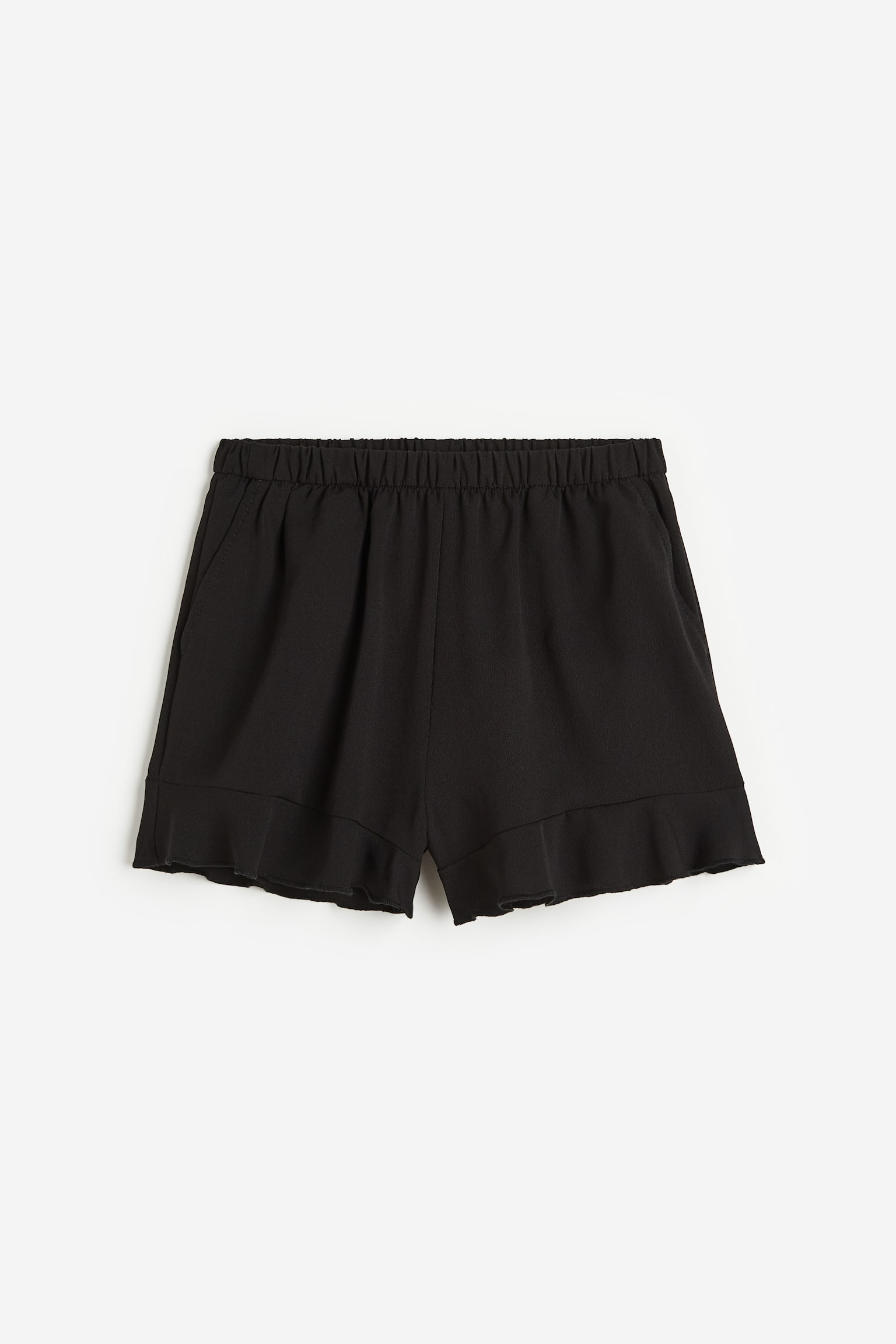 Flounce-trimmed shorts - Black/Light green/Floral - 1