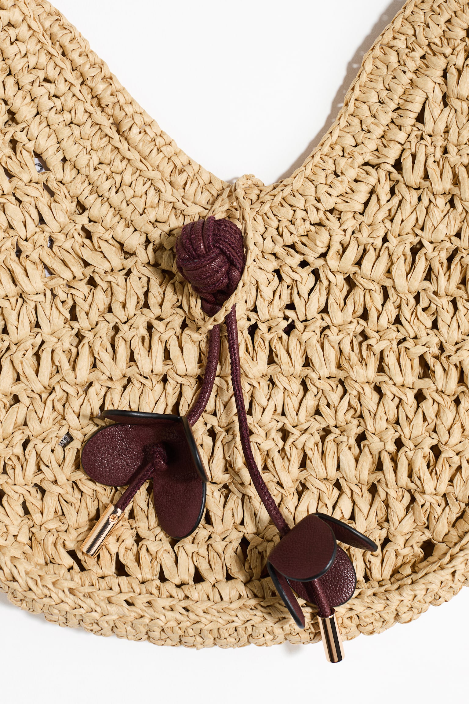 Straw shoulder bag - Beige - 2