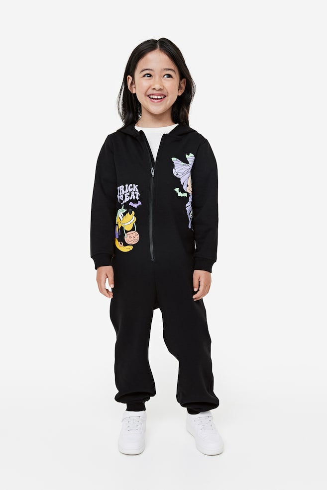 Printed sweatshirt all-in-one suit - Black/Minnie Mouse - 2