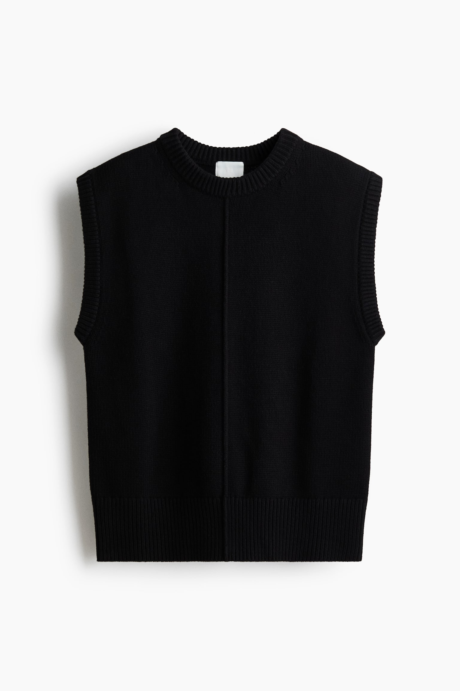 Knitted sweater vest - Black/Dark mole/Light beige
