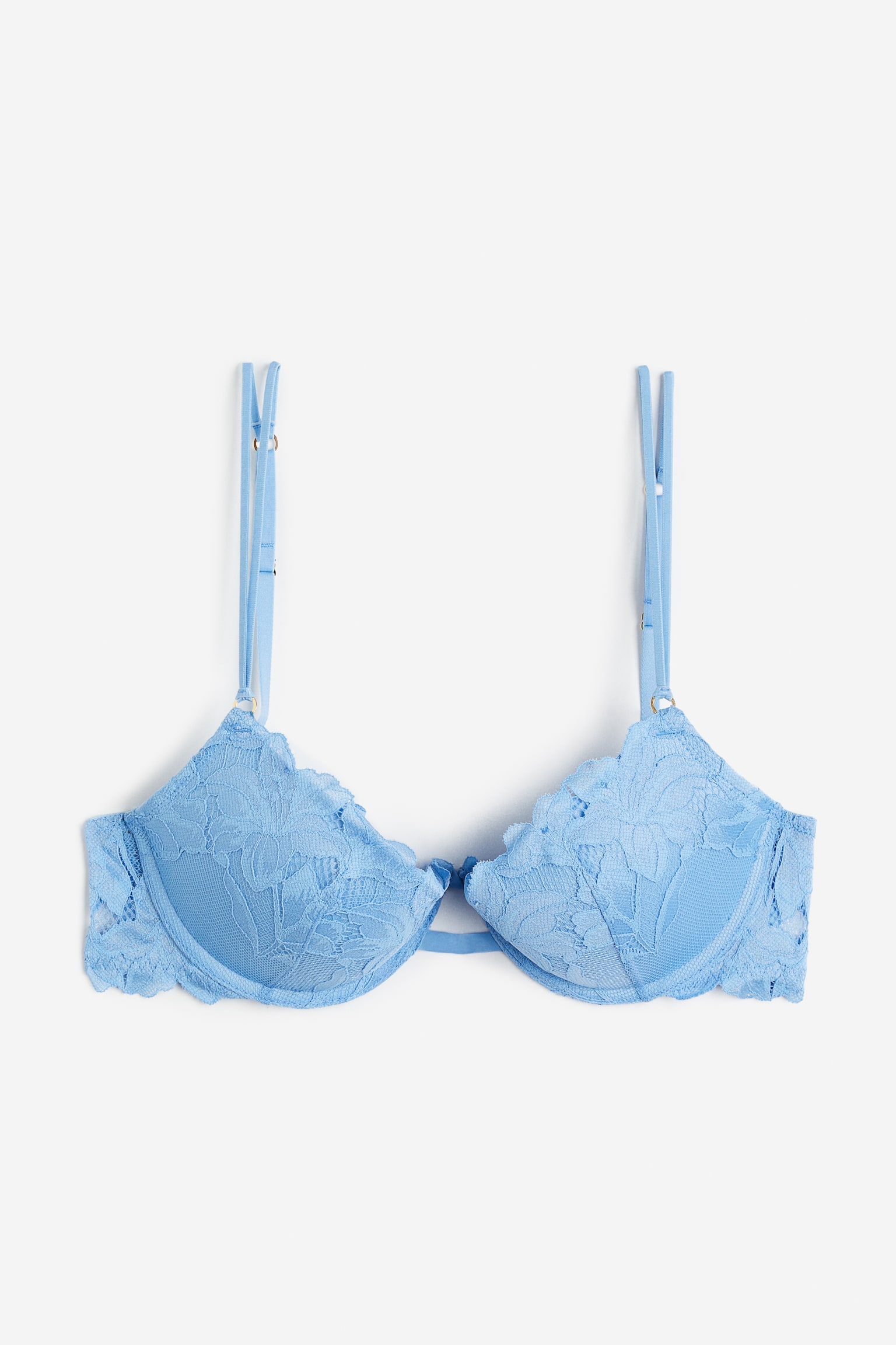 Lace Push Up Bra - Blue/White/Black/Light pink/Coral - 1