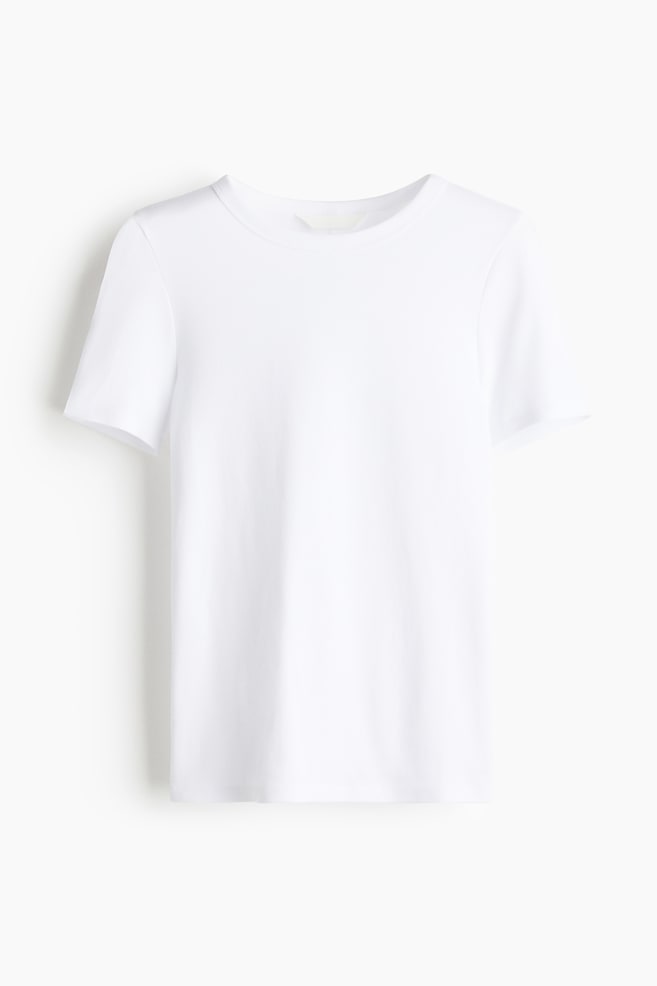 T-shirt ajusté - Blanc/Crème/Vert olive/Orange/Gris - 1