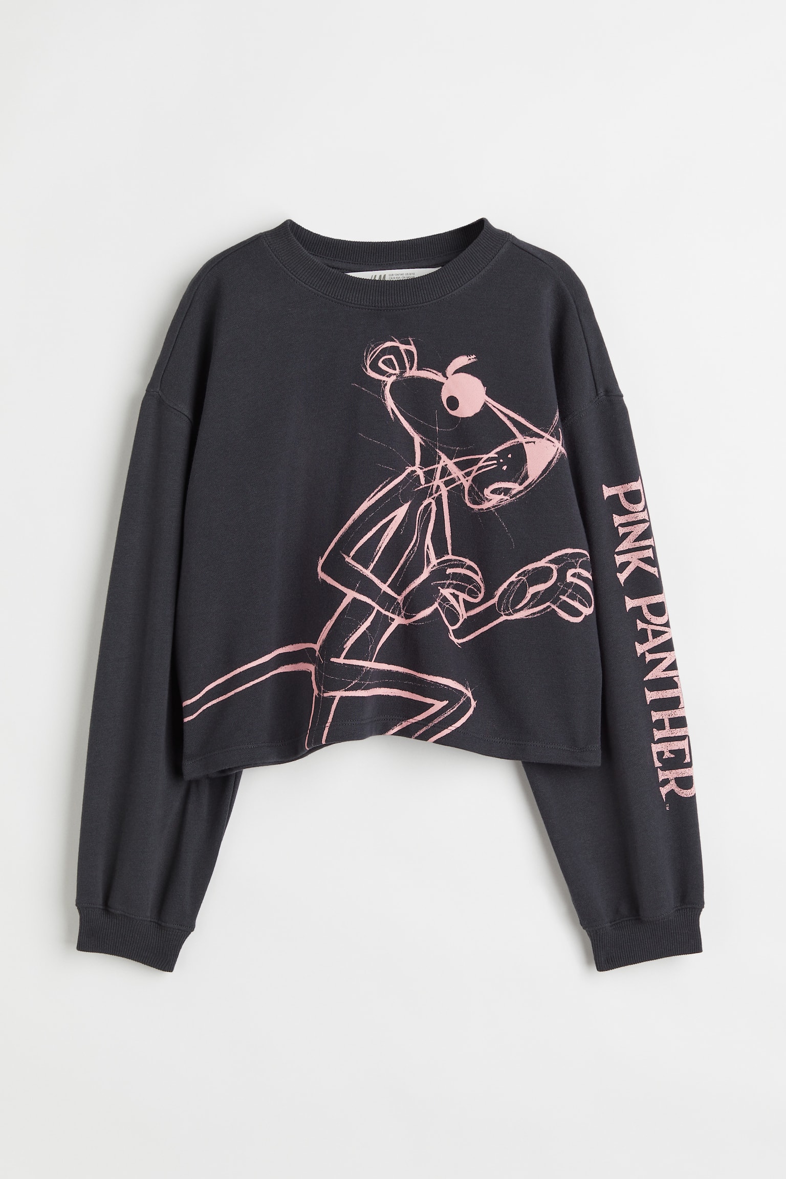 Boxy printed sweatshirt - Dark grey/Pink Panther