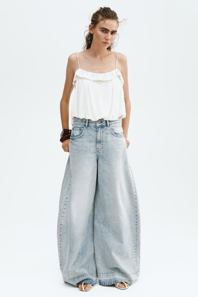 Wide-leg jeans - Blu denim chiaro - 2