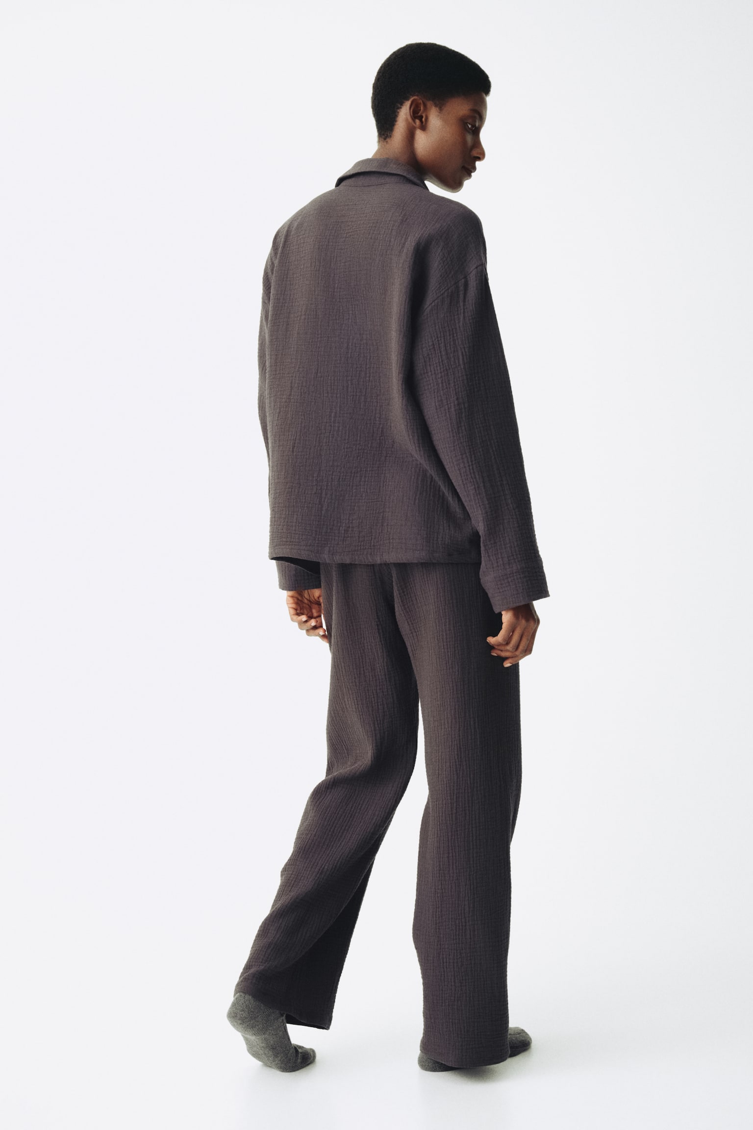 MAMA Cotton muslin pyjamas - Dark grey - 4