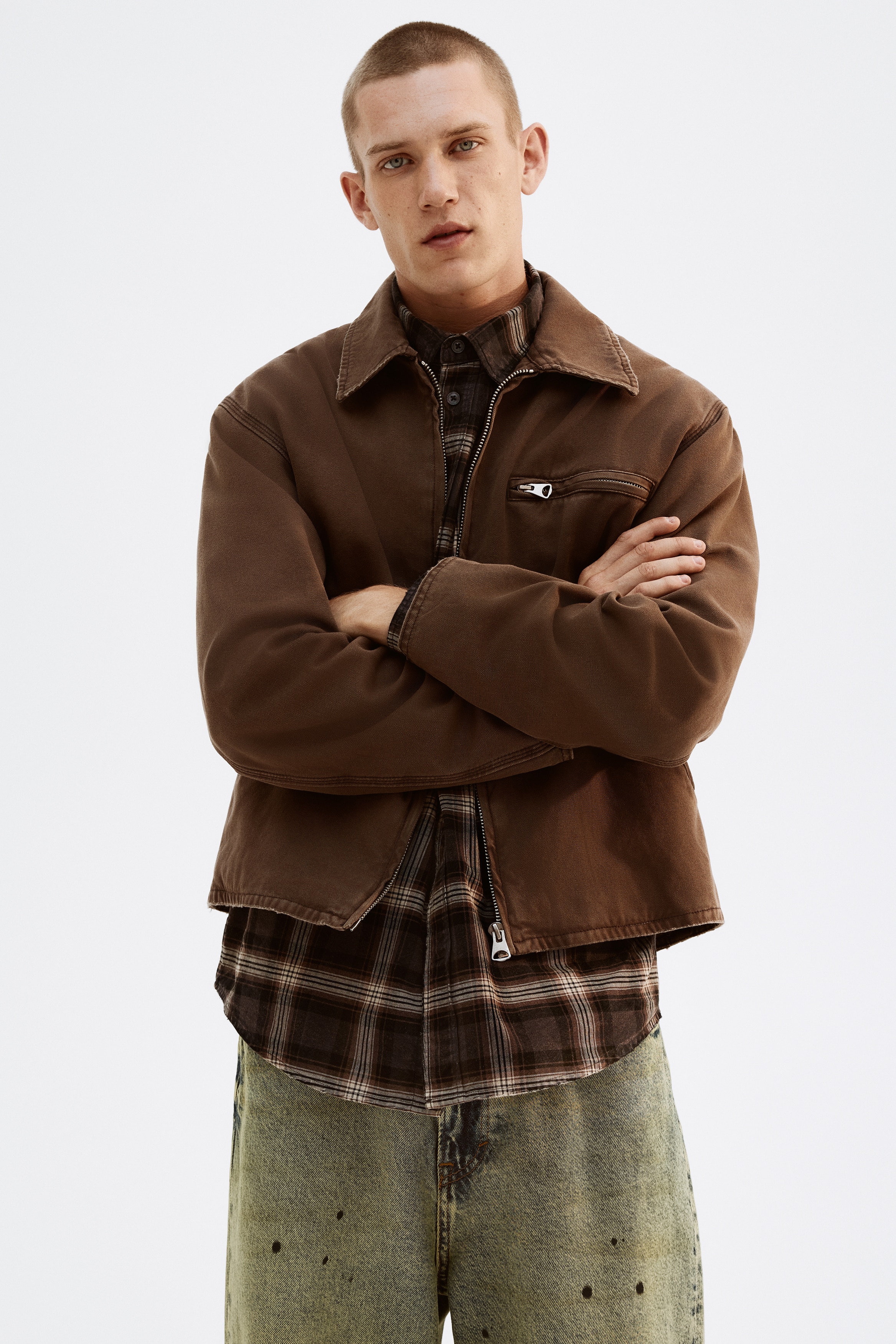 キャンバスワークウェアジャケット - ダークグレー - Men | H&M JP