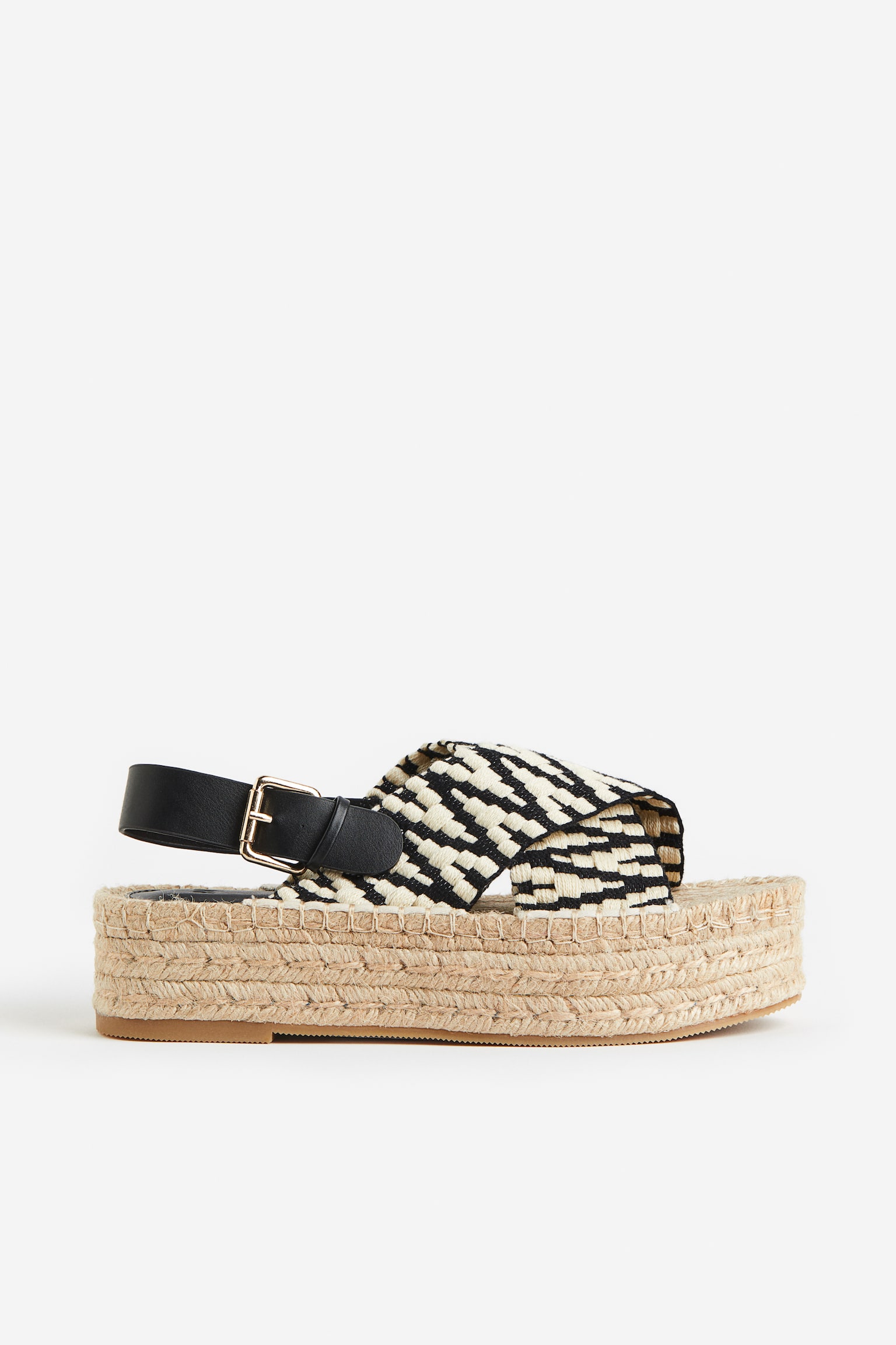 Platform Espadrilles - Black/Pattern - 1