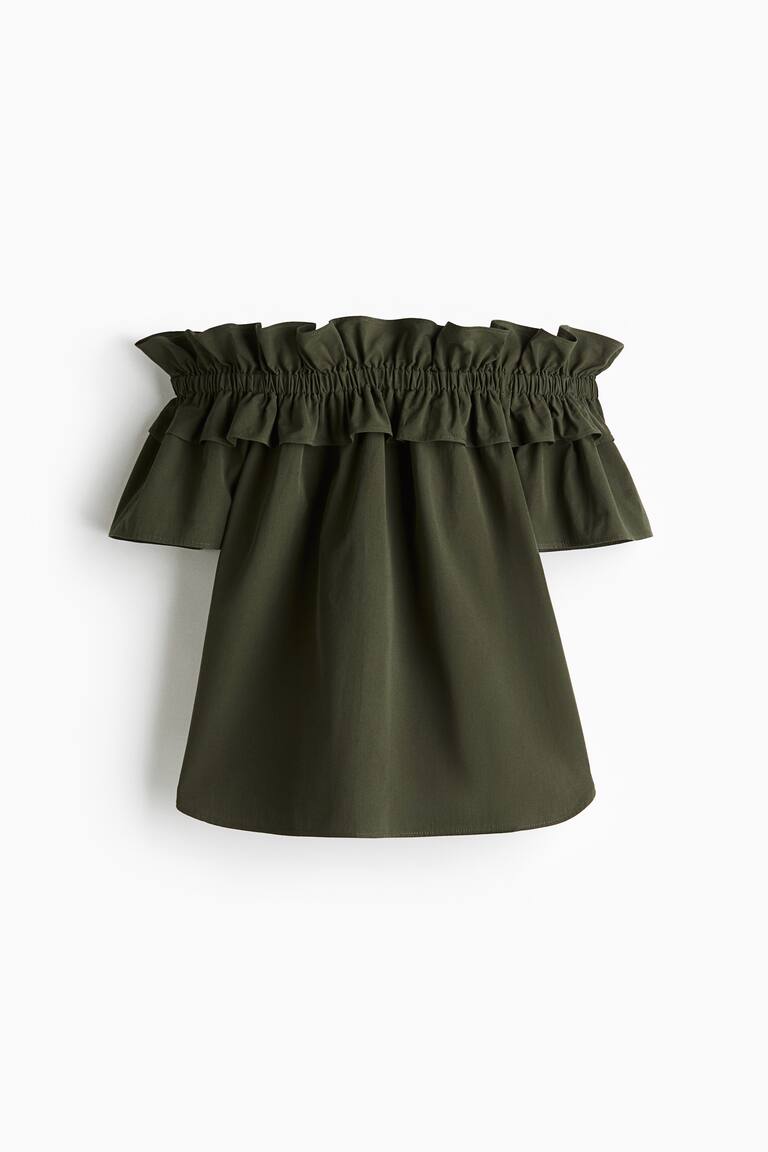 Nabrana bluza s otkrivenim ramenima