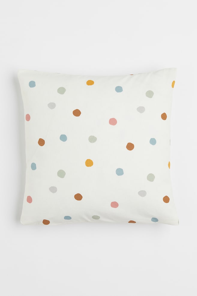 Spotted cotton cushion cover - White/Spotted/White/Spotted/Light pink/Spotted/Light grey/Spotted/dc - 1